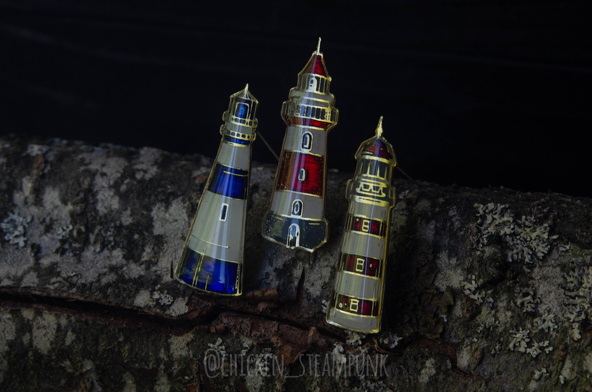 Whales and lighthouses, brooches made of brass and nickel silver - My, Chicken steampunk, Creation, Needlework without process, Lighthouse, Whale