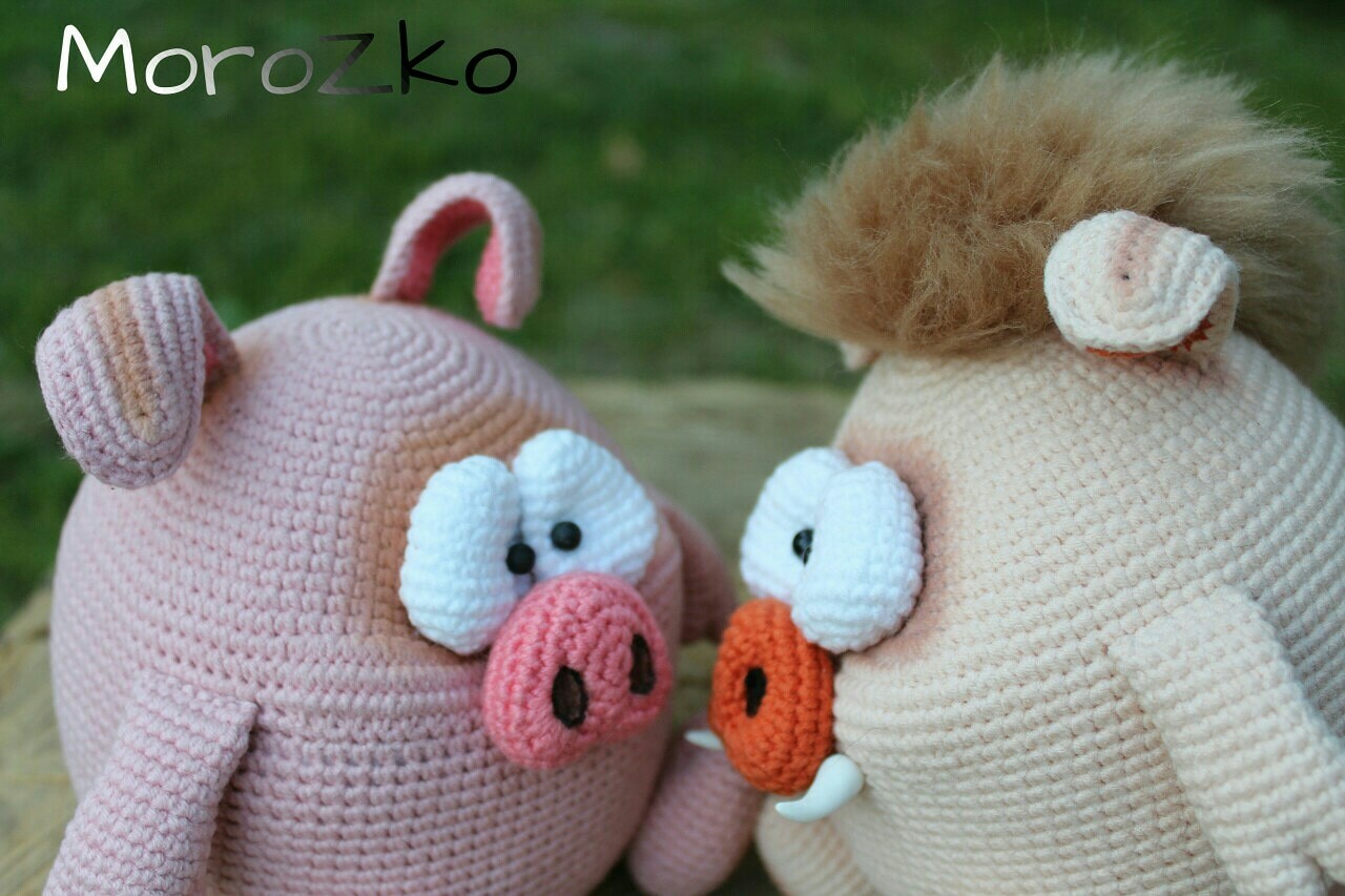 Knitted pigs - My, Amigurumi, Knitted toys, Crochet, Longpost, Needlework without process