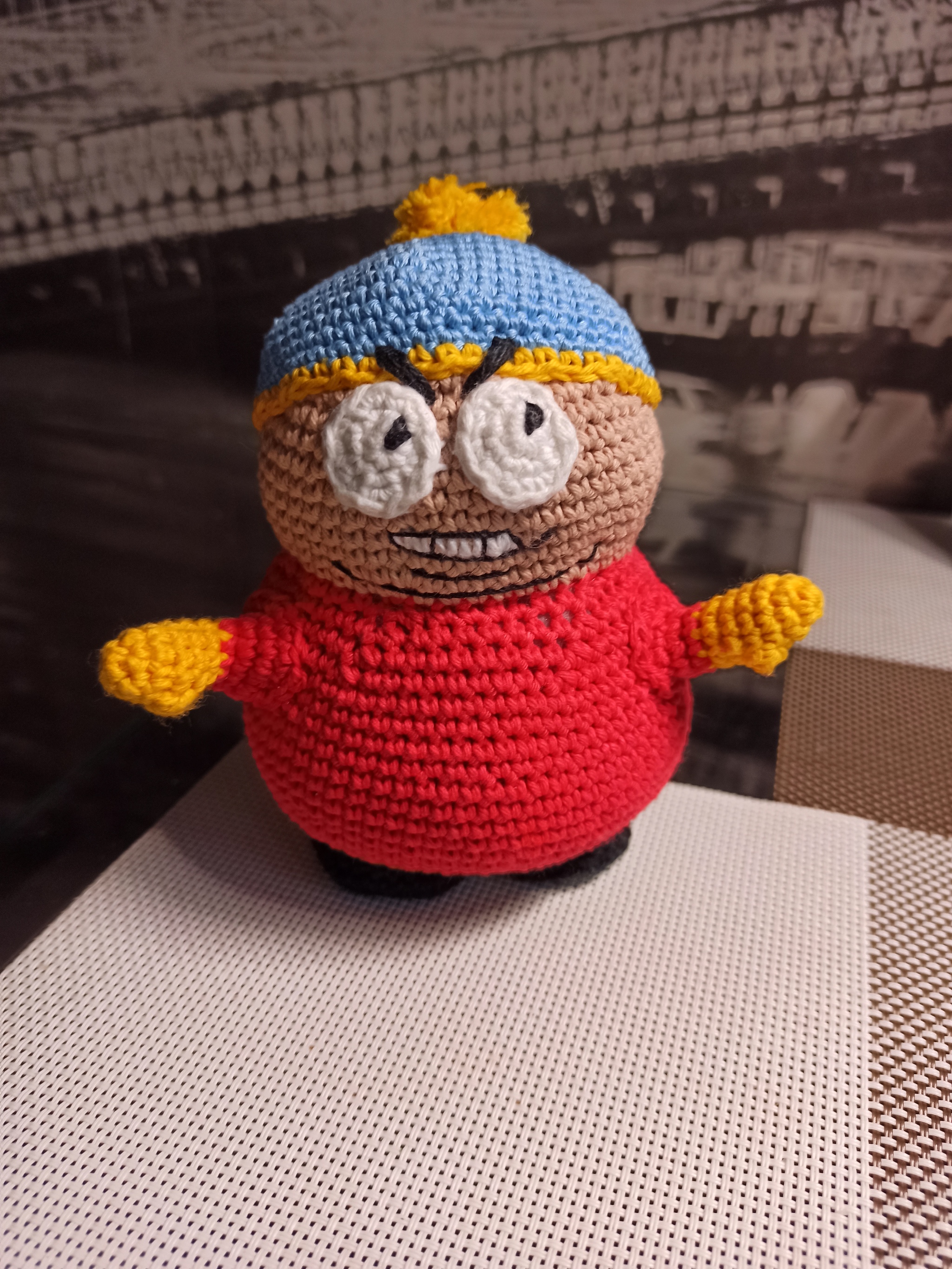 Eric Cartman - My, Crochet, Amigurumi, Eric Cartman, South park, Needlework without process, Longpost