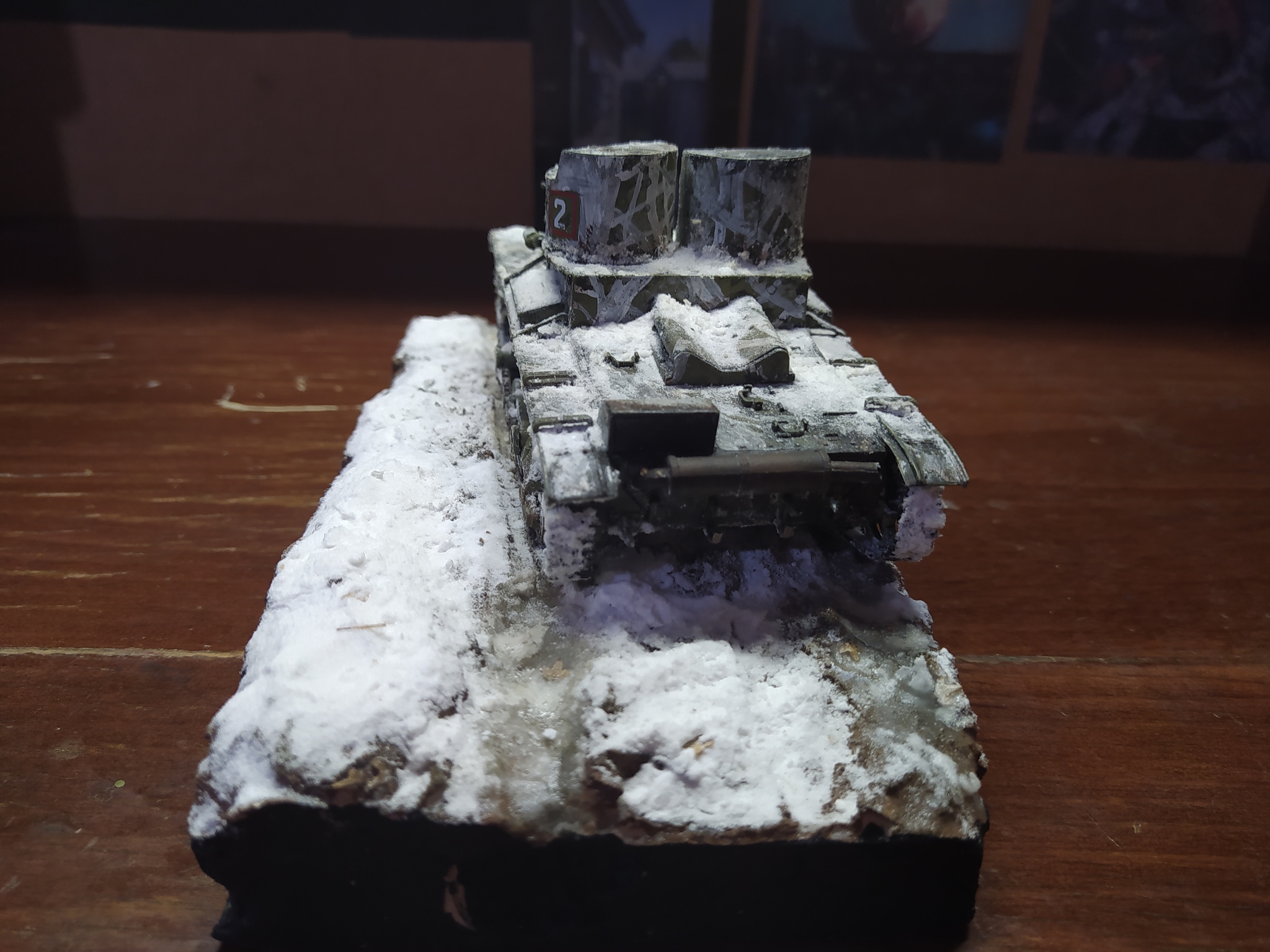 T-26 (model 1932) 1\35 - My, Modeling, Tanks, Snow, Longpost