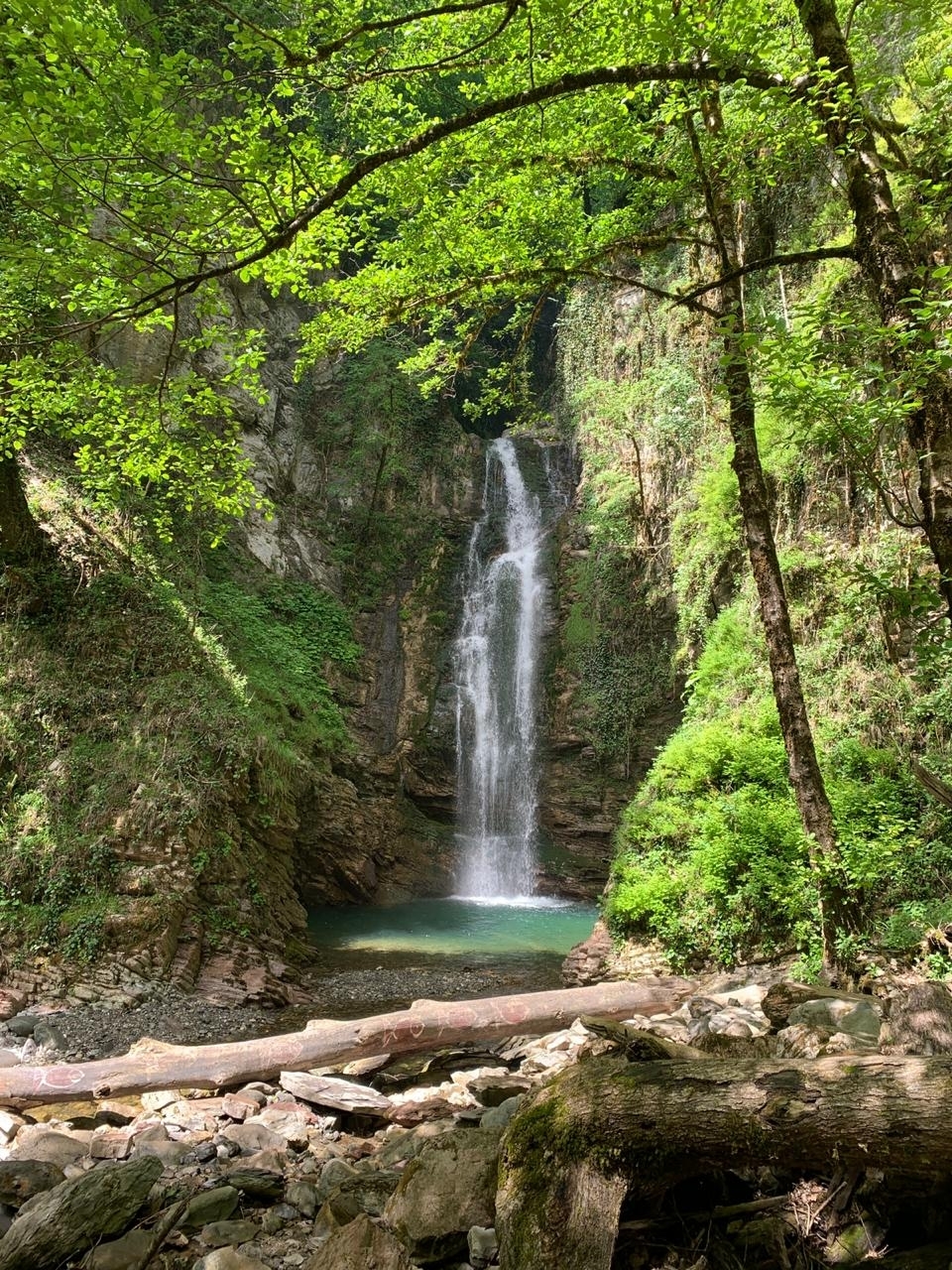 Walk to the Upper Azhek waterfall - My, Hiking, Sochi, Waterfall, Nature, Longpost