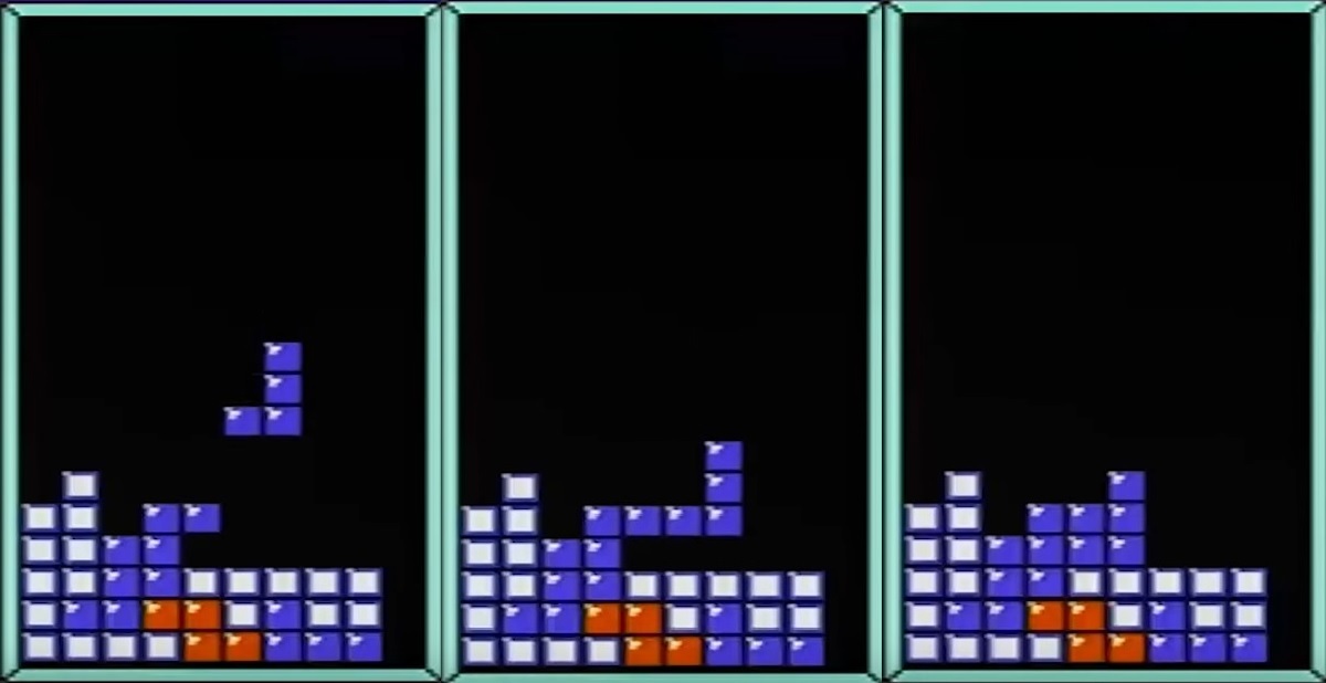 Classic Tetris (NES), completing the tutorial. Random, double well, spin - My, Tetris, eSports, Puzzle games, Video, Longpost