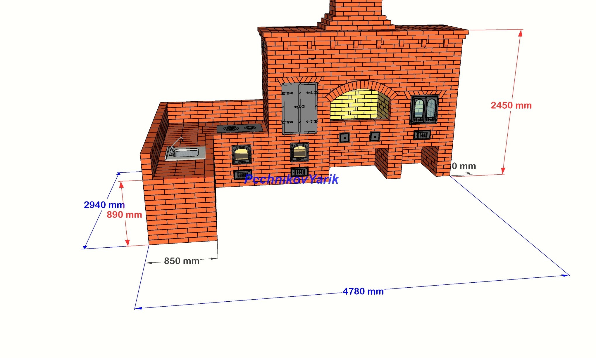 Romanian outdoor stove project - My, Pechnik, Design, Heating, With your own hands, Longpost, Shashlik, Pizza, Romania, Needlework with process