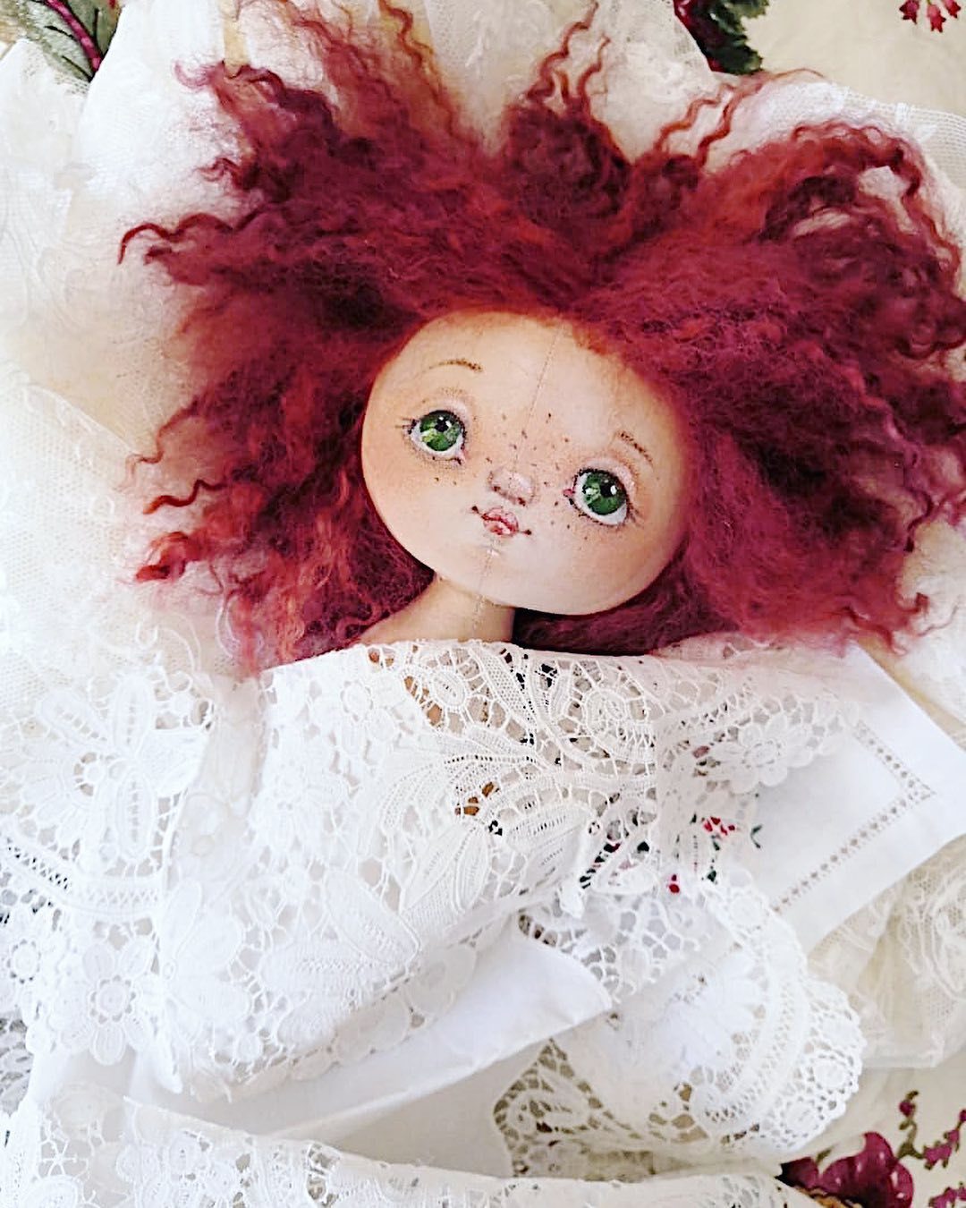 New addition to the family of dolls - My, Doll, Handmade, Hobby, Embroidery, Needlework with process, Longpost, Textile doll, Video