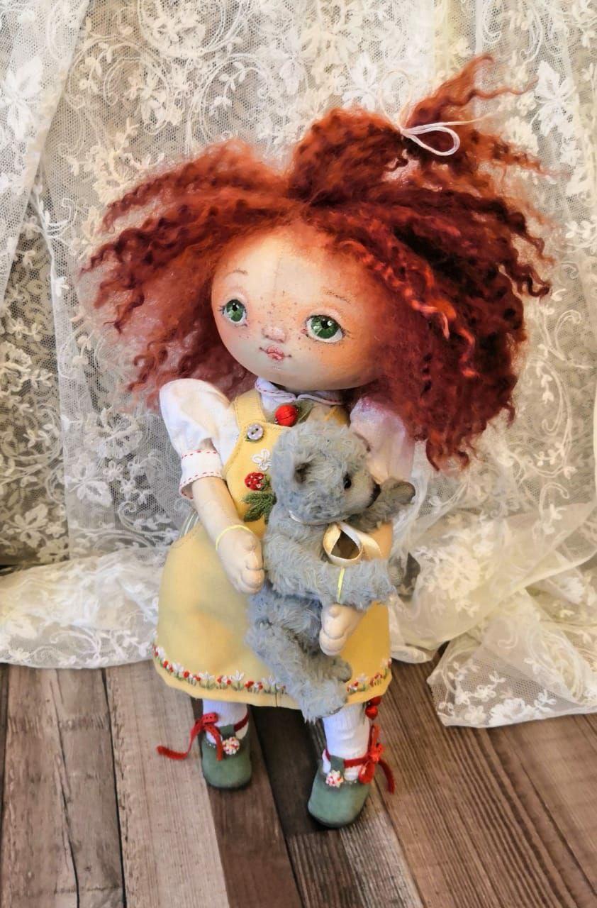 New addition to the family of dolls - My, Doll, Handmade, Hobby, Embroidery, Needlework with process, Longpost, Textile doll, Video