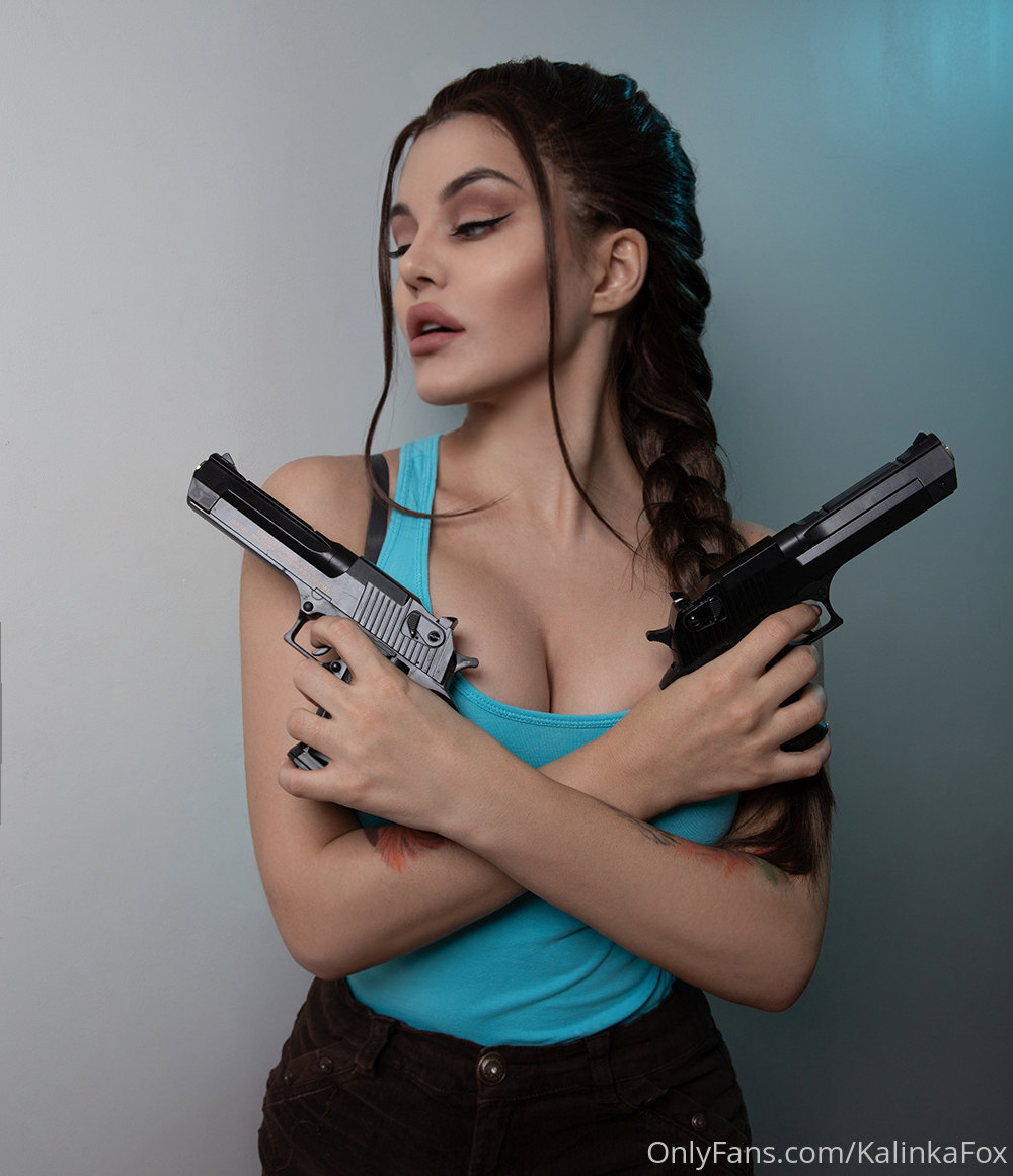 Kalinka Fox | Lara Croft - NSFW, Erotic, Cosplay, Lara Croft, Christina Fink, Breast, Beautiful girl, Good body, Longpost