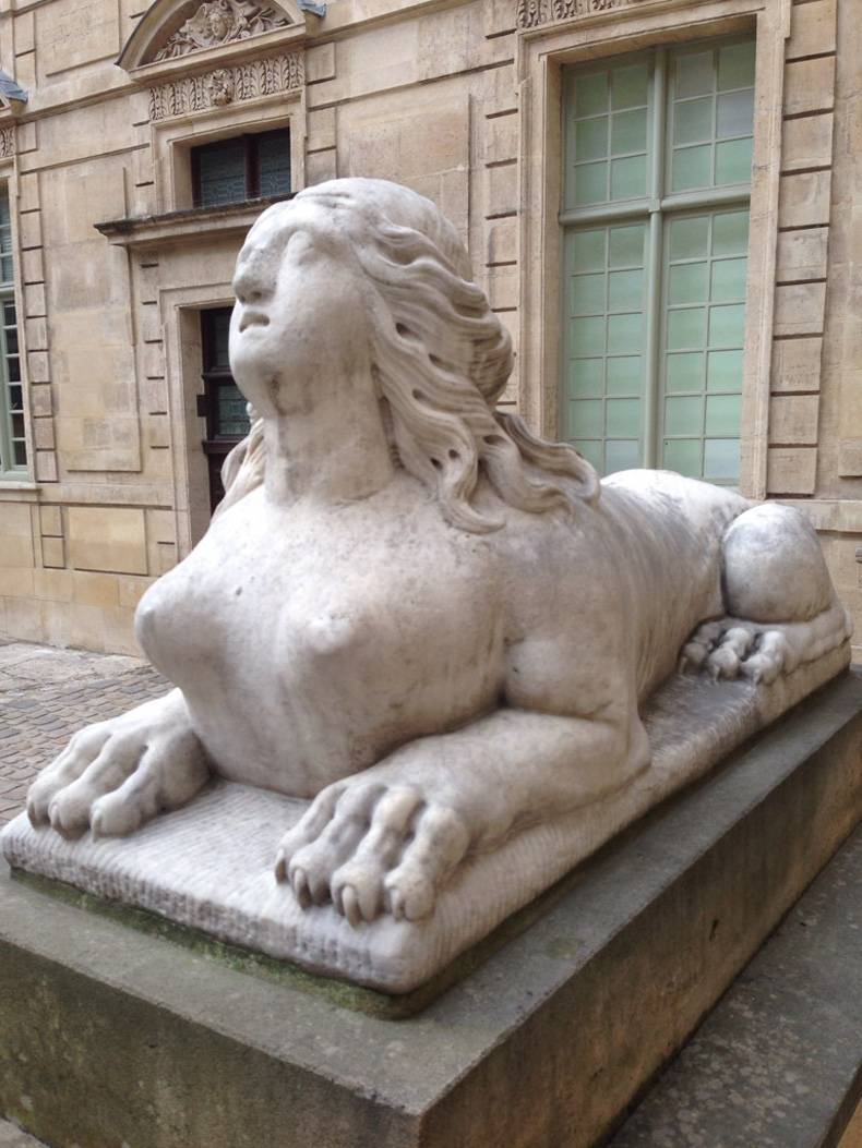 My sphincter tightened from this sphinx - Sphinx, a lion, Sculpture, Breast