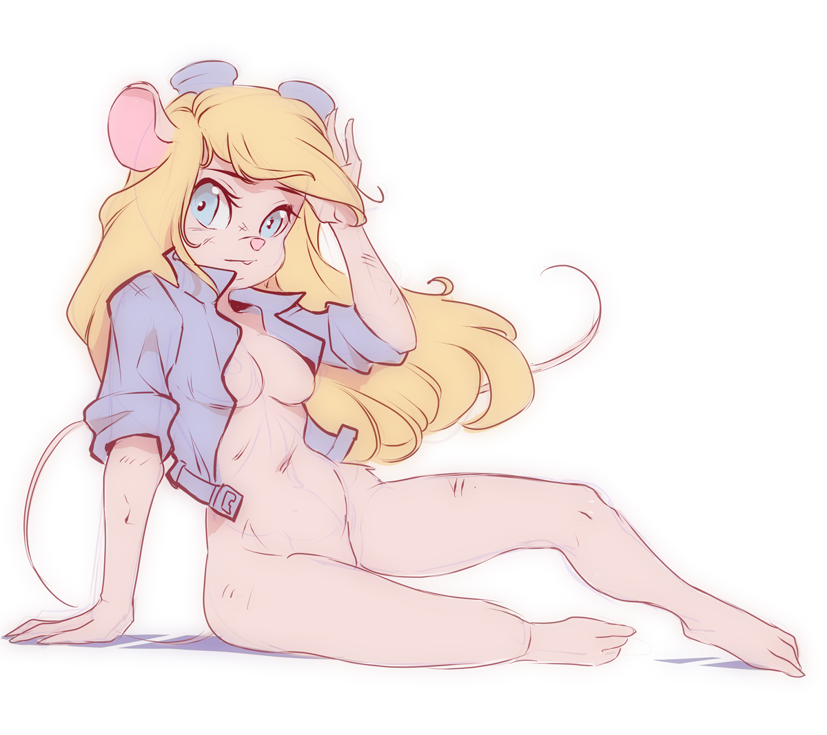 Gadget - NSFW, Gadget hackwrench, Art, Anthro, Chip and Dale, Walt disney company, Hand-drawn erotica