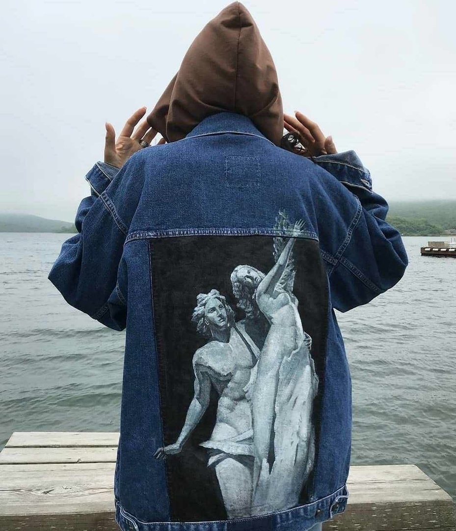 Hand painted denim jackets with acrylic paints - My, Painting on fabric, Artist, Art, Handmade, Painting, Longpost, Needlework without process