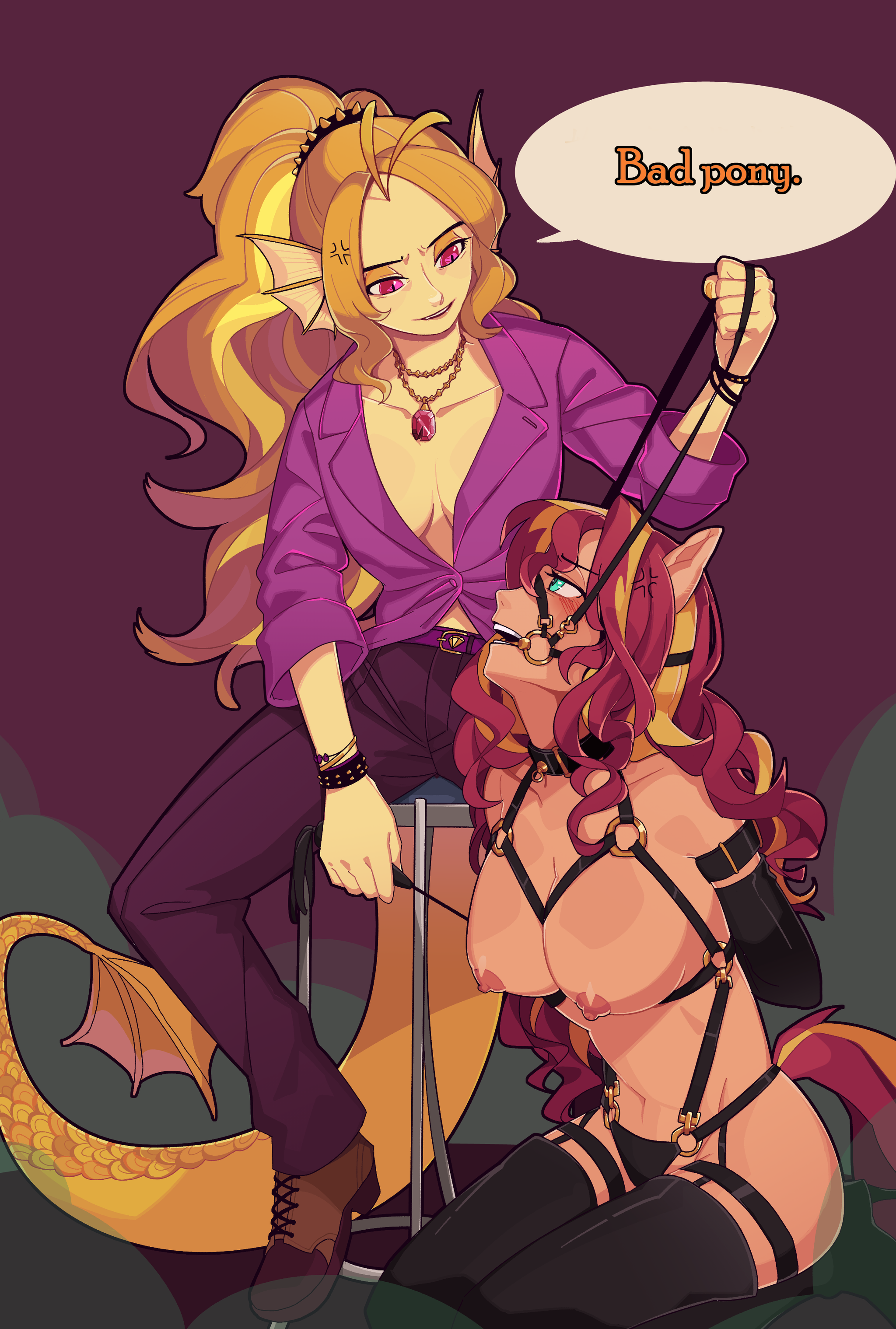 Плохая пони - NSFW, My Little Pony, Sunset Shimmer, Adagio Dazzle, Equestria Girls, MLP Suggestive, Бондаж, MLP Lesbian