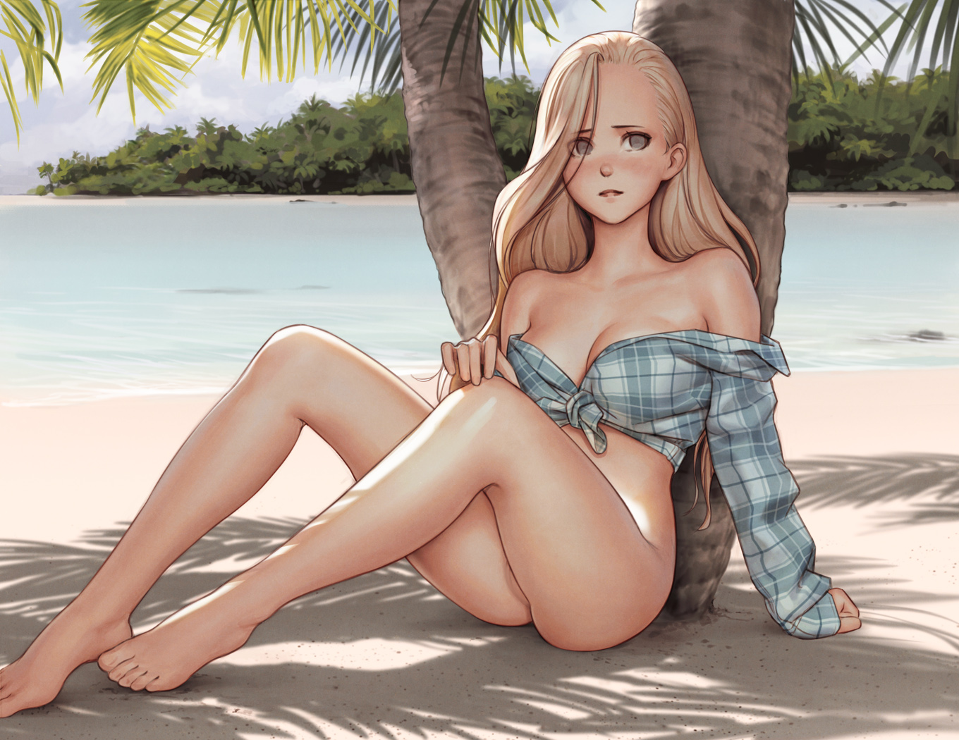 Beach - NSFW, Art, Erotic, Girls, Naked, Beach, Luimiart, Longpost