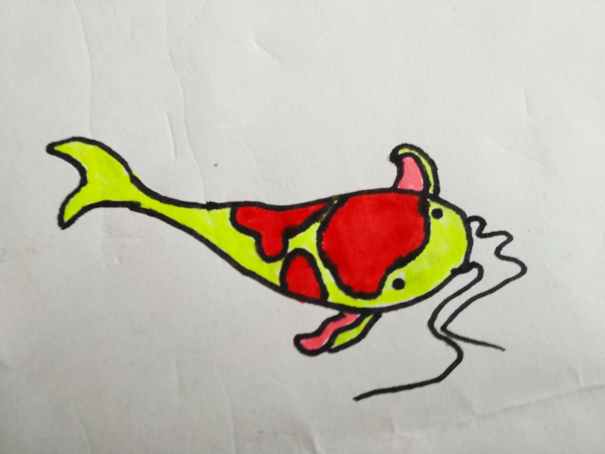 Just a fish) - My, A fish, Drawing, Just