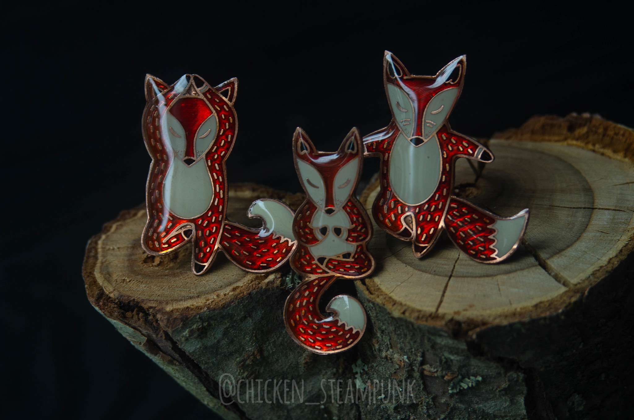 And again copper foxes - My, Chicken steampunk, Creation, Needlework without process, Fox