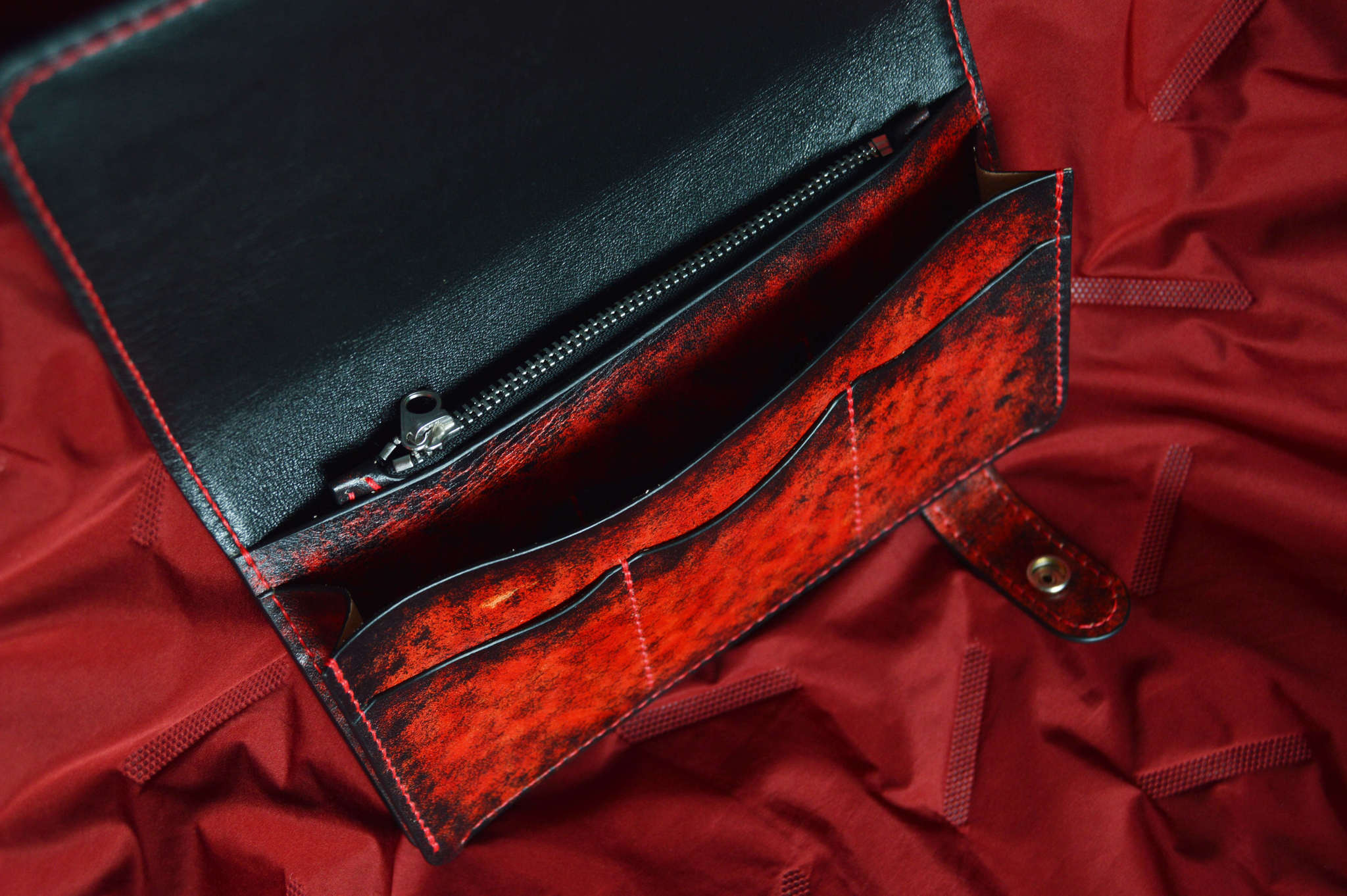 Clutch with Indian embossing - My, Indian, Feathers, Wallet, Embossing on leather, Leather, Needlework without process, Longpost