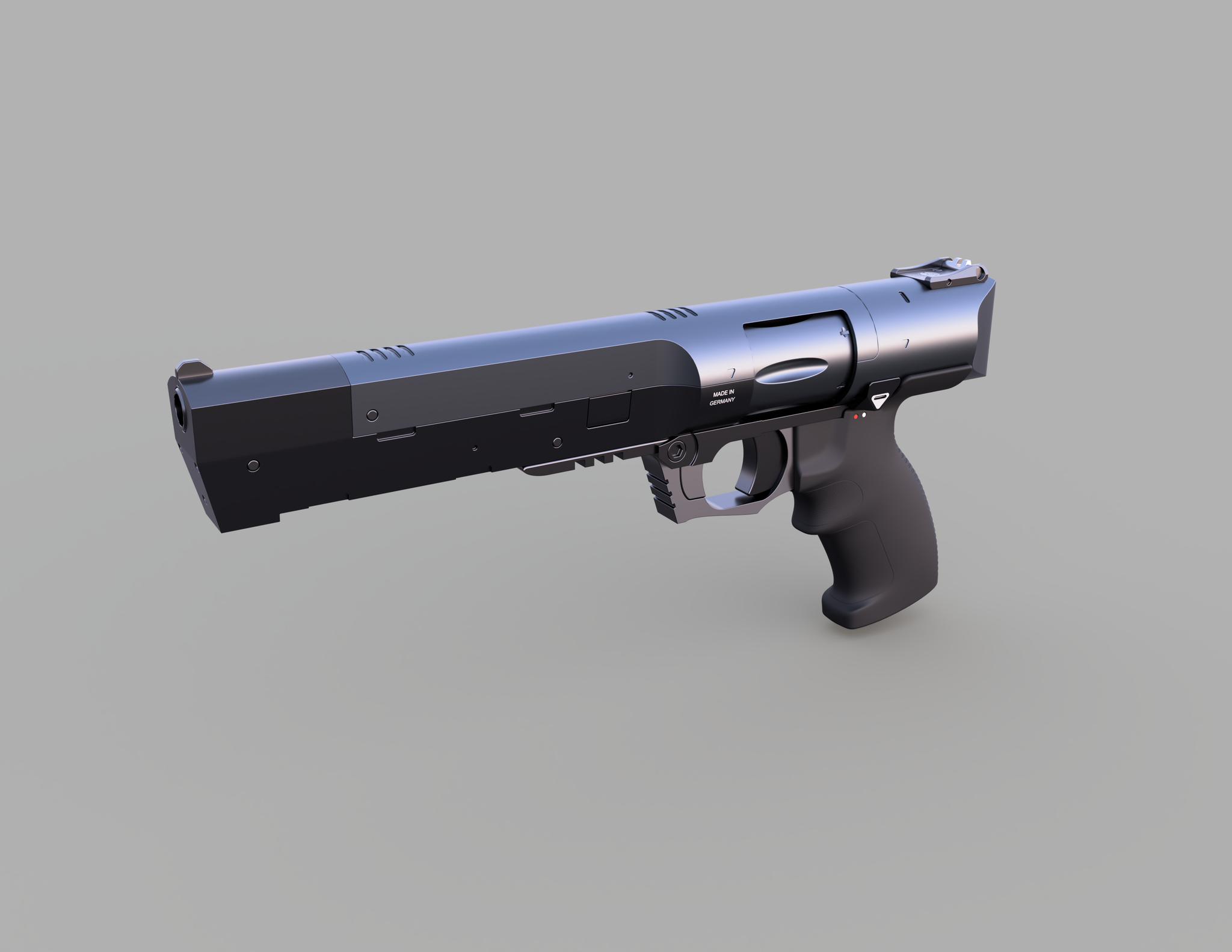 Tactical revolver - My, Computer graphics, Fusion 360, 3D modeling, Blender, Longpost