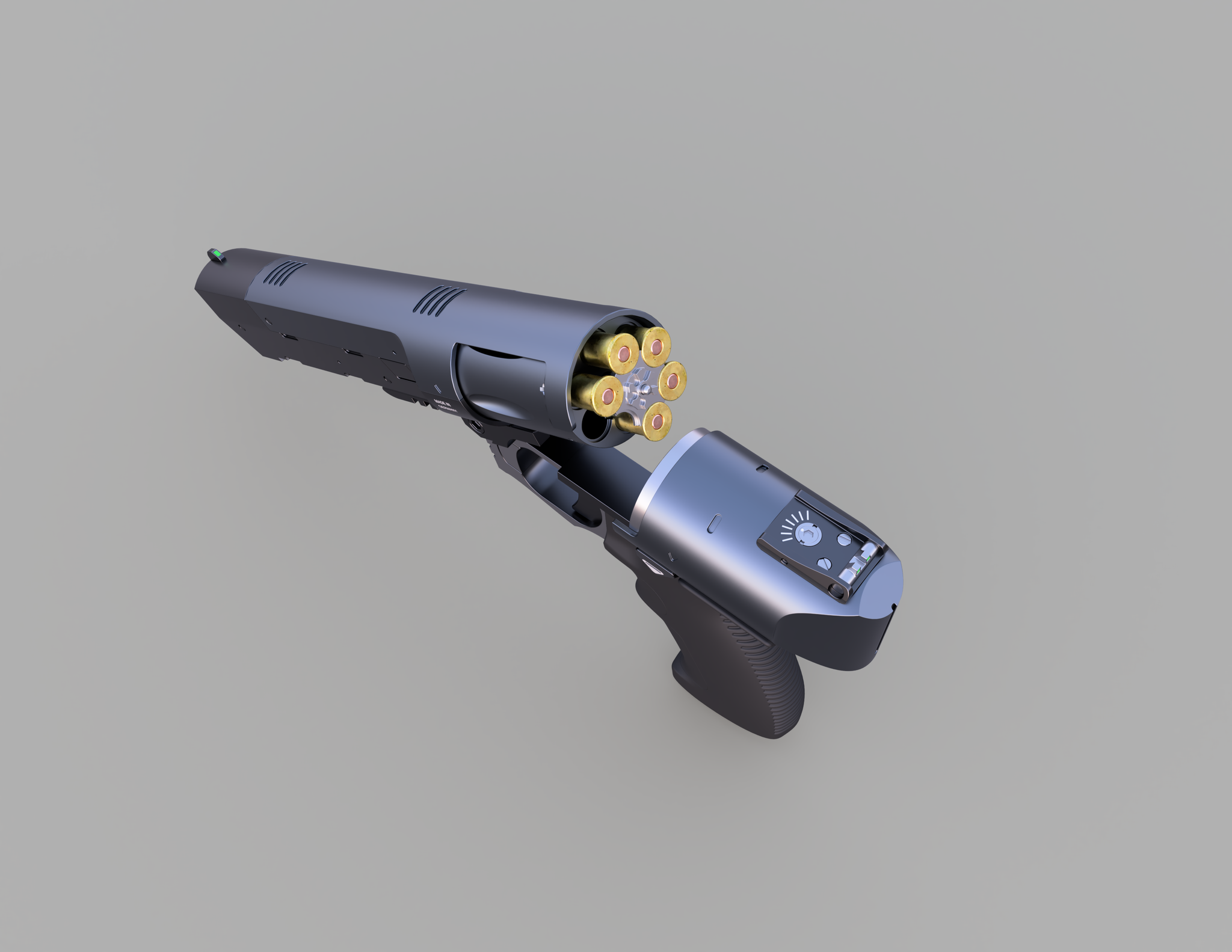 Tactical revolver - My, Computer graphics, Fusion 360, 3D modeling, Blender, Longpost