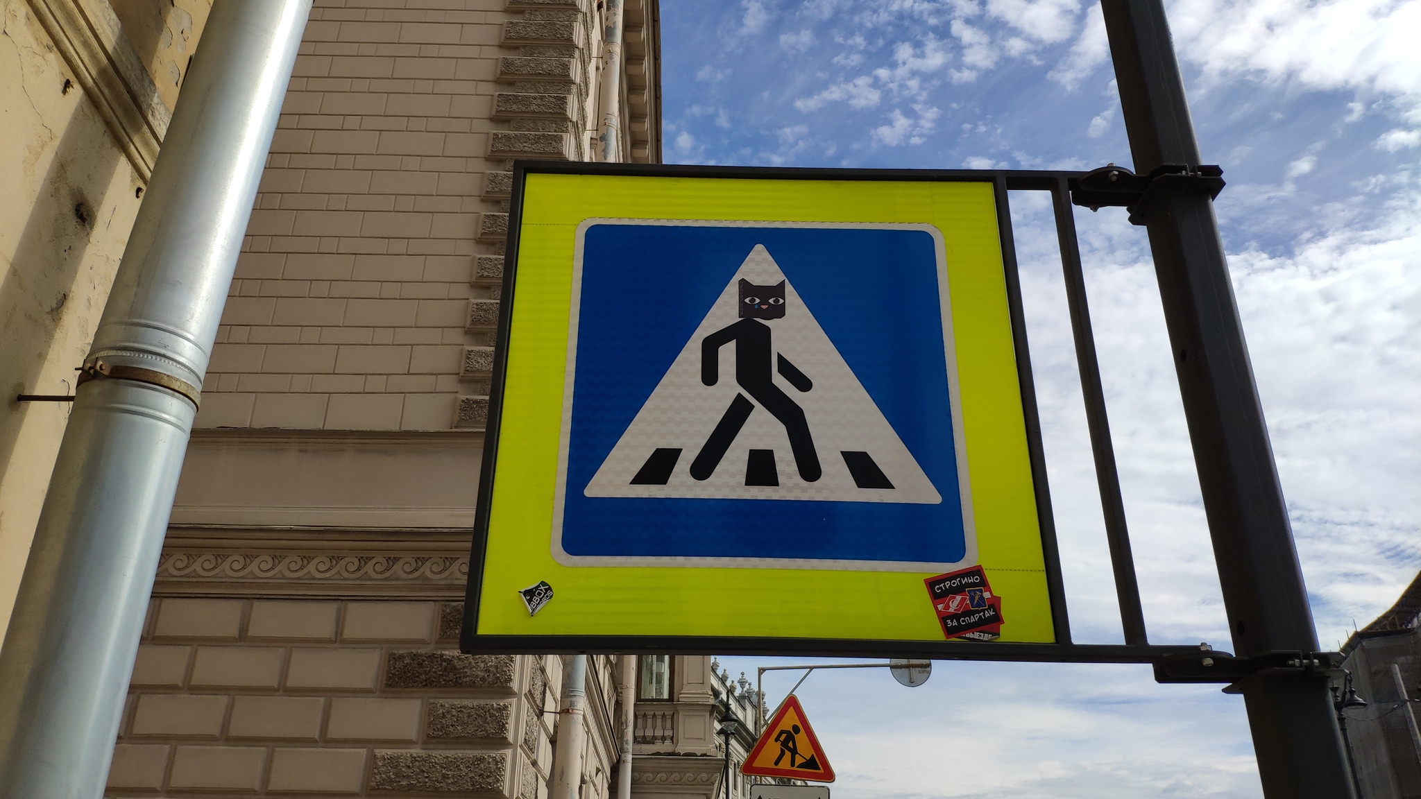 Pedestrian crossing for cats - My, Saint Petersburg, The photo, cat, Road sign, Crosswalk