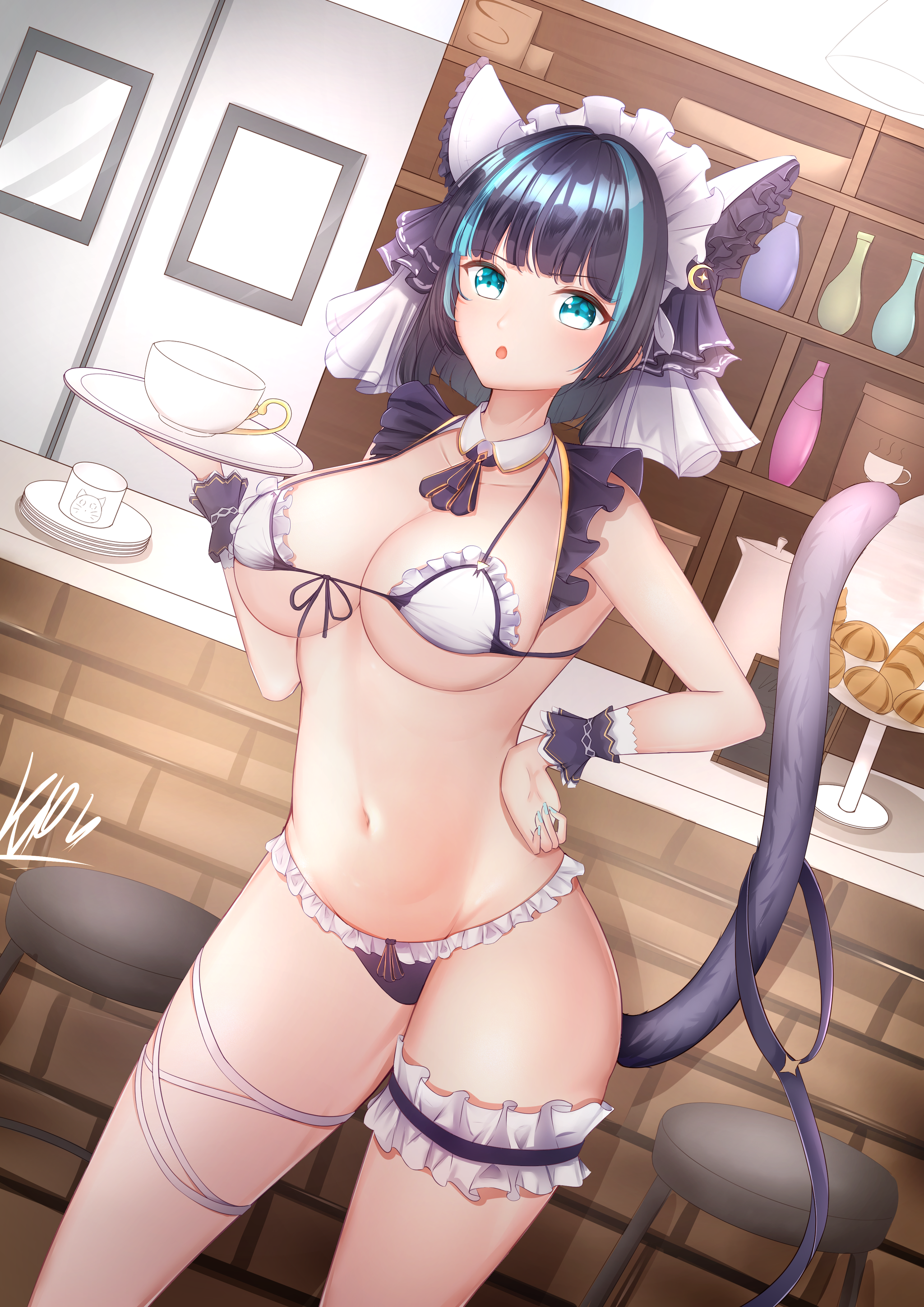 Cheshire - NSFW, Anime, Anime art, Azur lane, Cheshire, Swimsuit, Breast, Animal ears