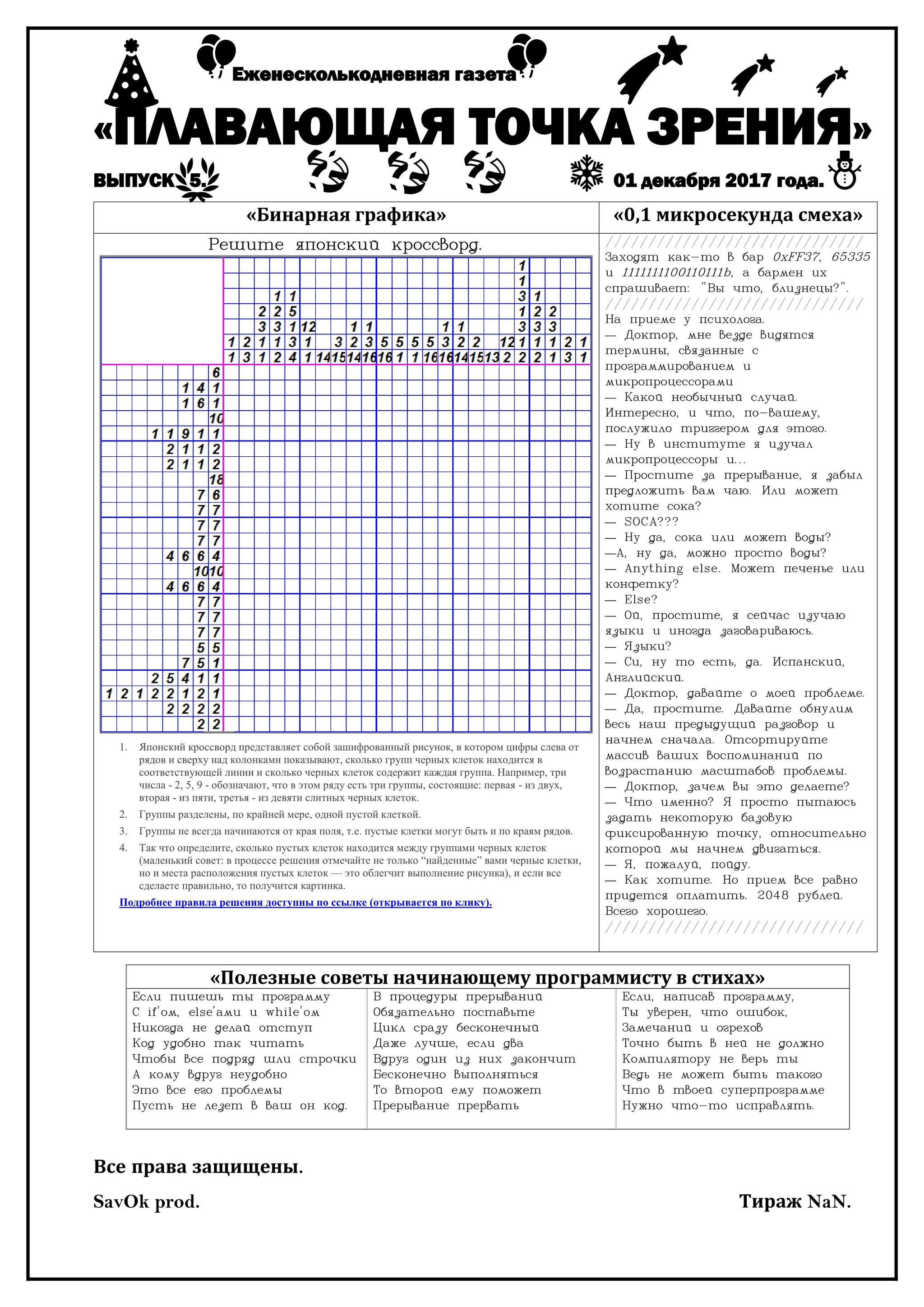 Newspaper Floating Point of View - My, Amateur performance, Microcontrollers, Higher education, Images, Newspapers, Longpost