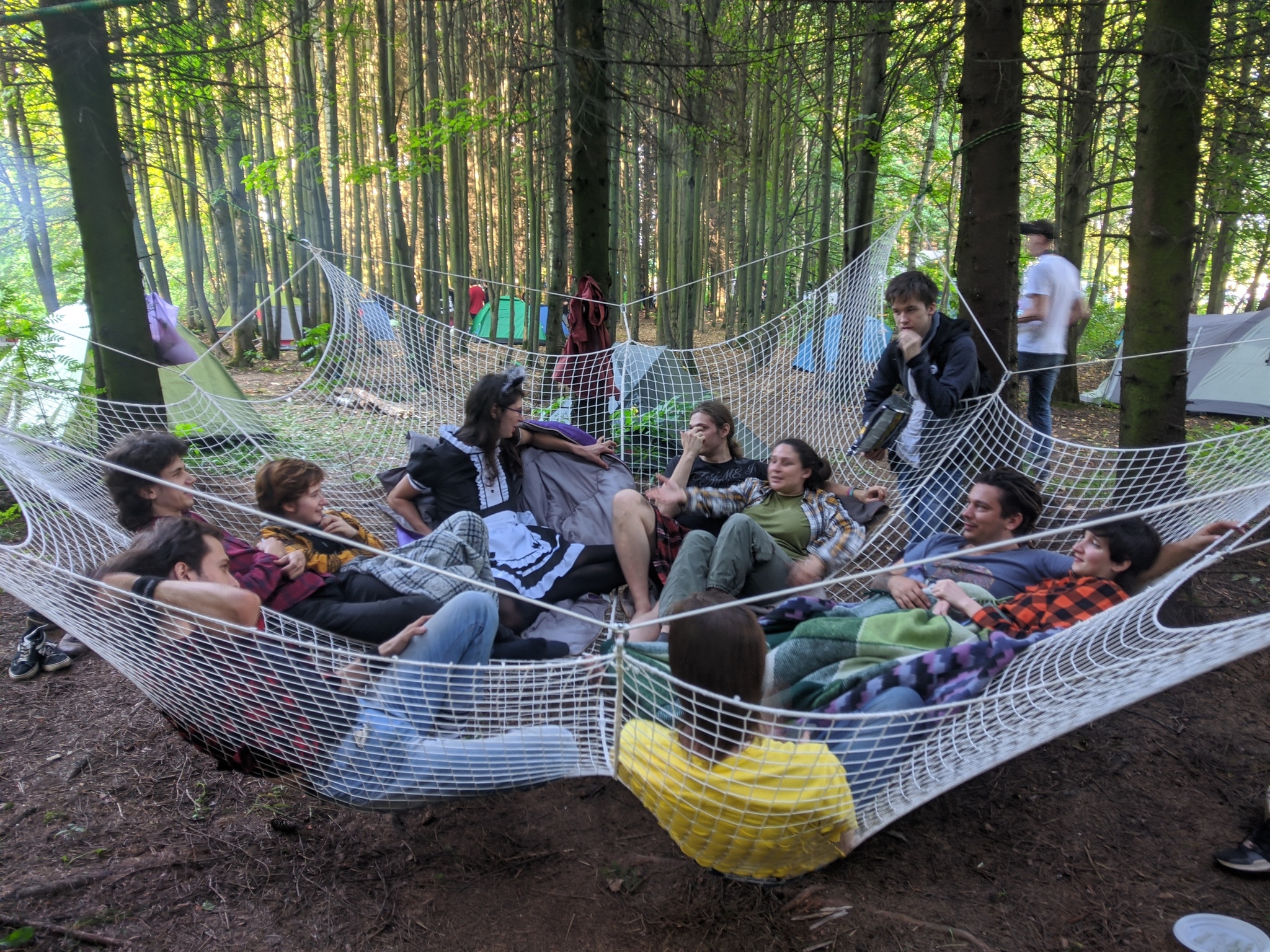 About the hammock: continuation - My, Hammock, With your own hands, Photo on sneaker, The festival, Stockings, Longpost