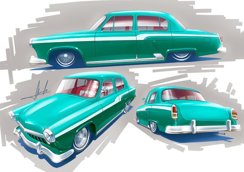 Drawings - My, Drawing, Digital drawing, Auto, Domestic auto industry, Art, Longpost