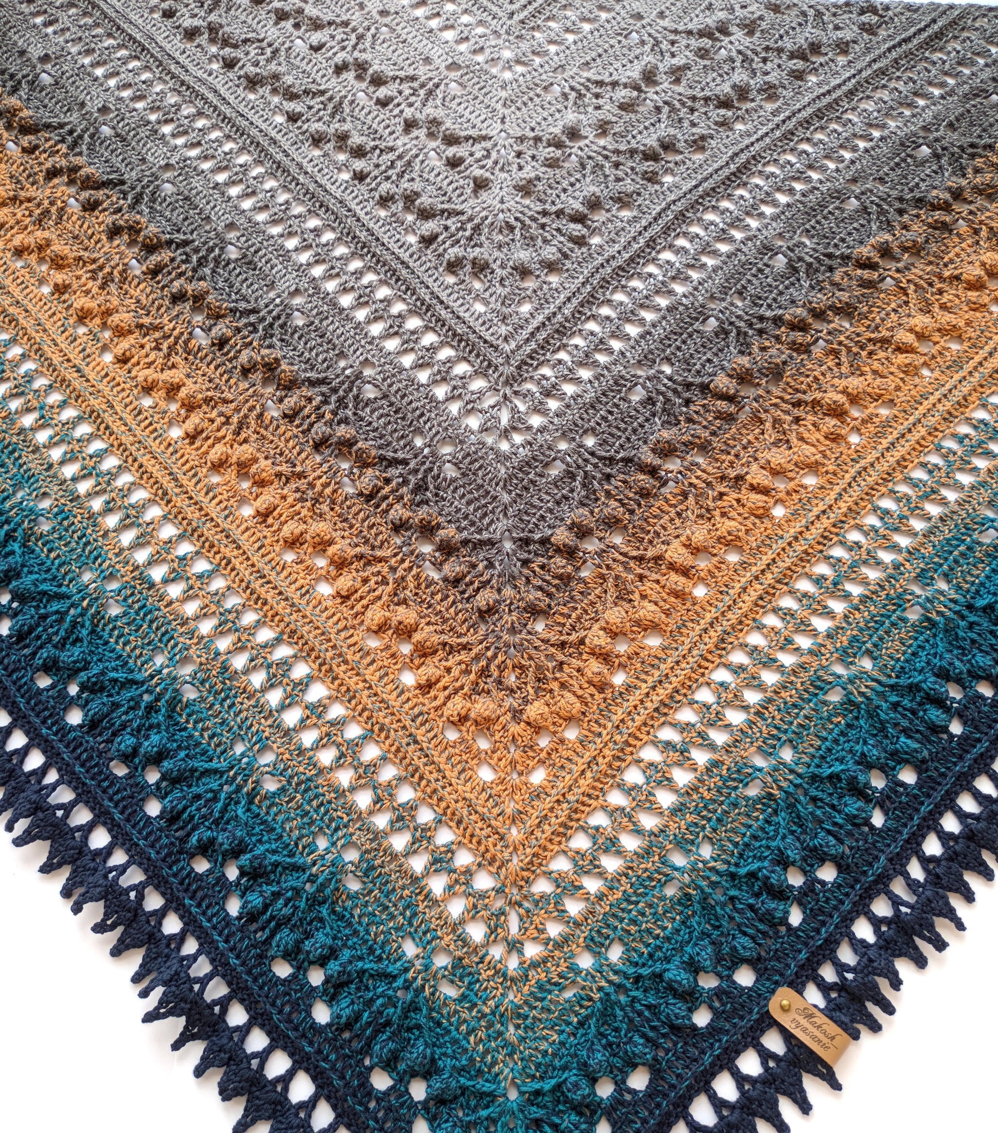 Shawl Aelita - My, Longpost, Needlework, Needlework without process, Crochet, Bactus, Shawl, Handkerchief, Autumn