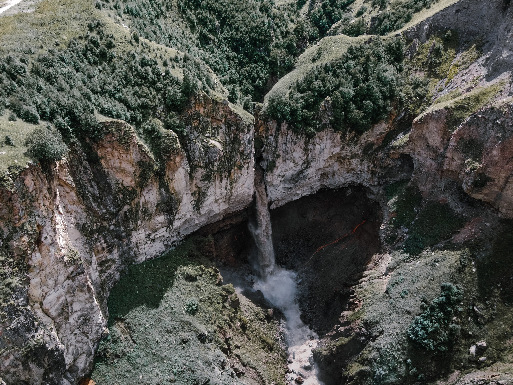 Waterfall Kyzyl-Su - My, Waterfall, The mountains, Kabardino-Balkaria, Quadcopter, The photo, Dji