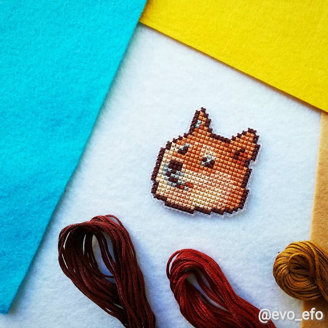 Pixel icons - My, Friday tag is mine, Handmade, Embroidery, Brooch, Icon, GIF, Longpost, Needlework with process