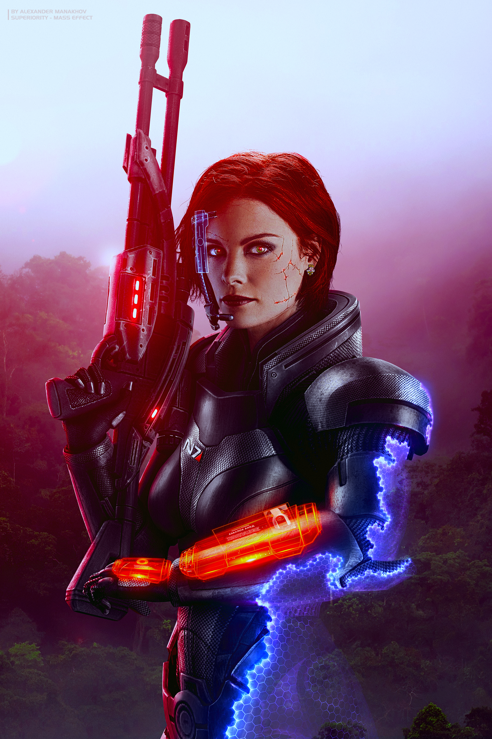 Supremacy - Mass Effect Trilogy Wallpapers 8K and 4K - My, Mass effect, Bioware, Shepard, Jamie Alexander, Desktop wallpaper, Scout, Jungle, Disguise, Video, Longpost