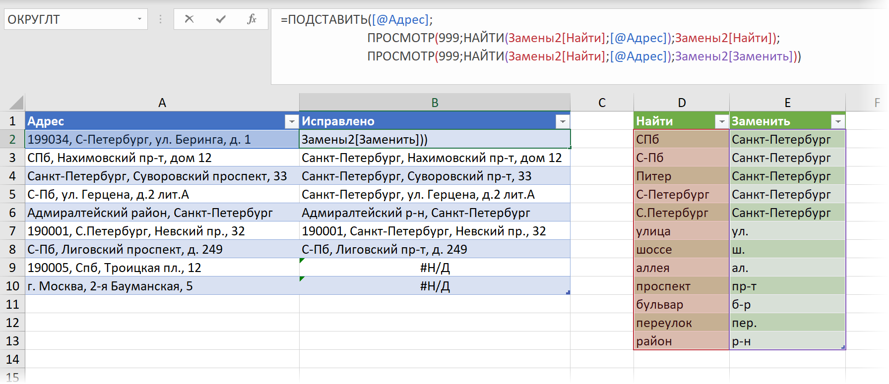 Bulk text replacement with formulas in Excel - Microsoft Excel, table, Editing, Useful, On a note, Longpost