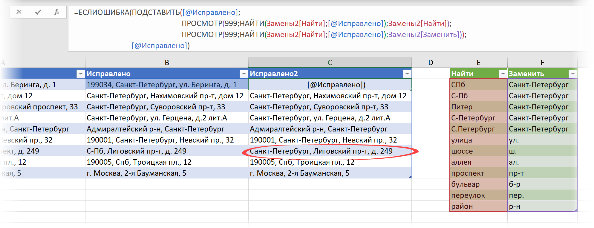 Массовая замена текста формулами в Excel | Пикабу