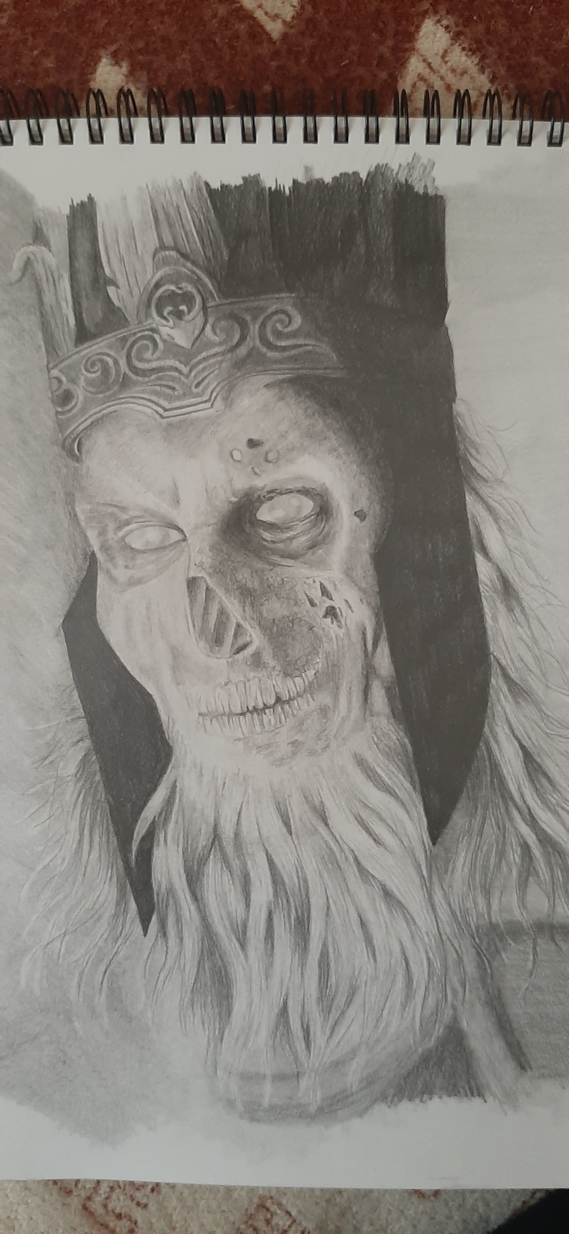 King of the dead - My, Lord of the Rings, Pencil drawing, Art, Self-taught artist, Artist, Призрак, Longpost, Army of the Dead