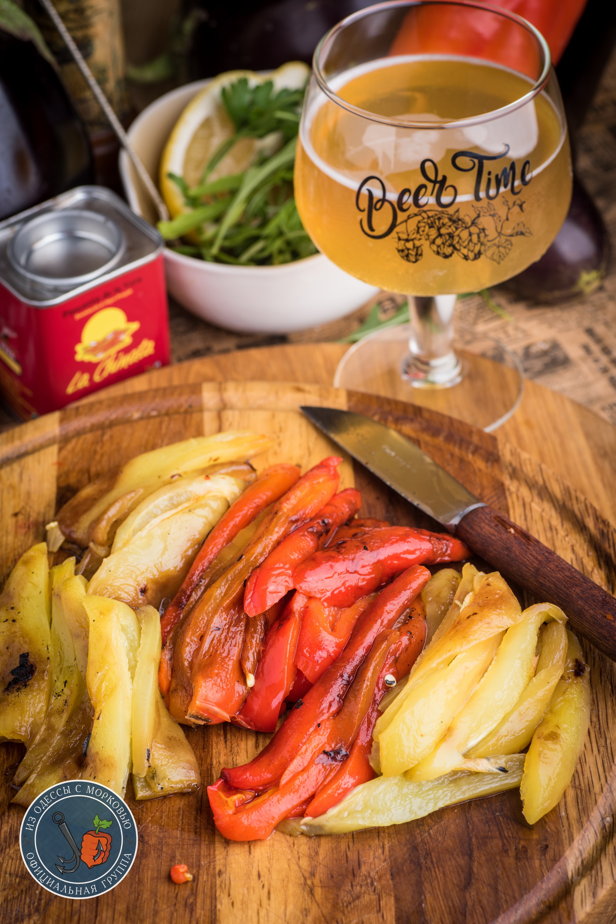 Summer salad of roasted peppers. The Soprano Family Cookbook. Mafia kitchen - My, From Odessa with carrots, Cooking, Food, Recipe, The photo, Longpost, Vegetables