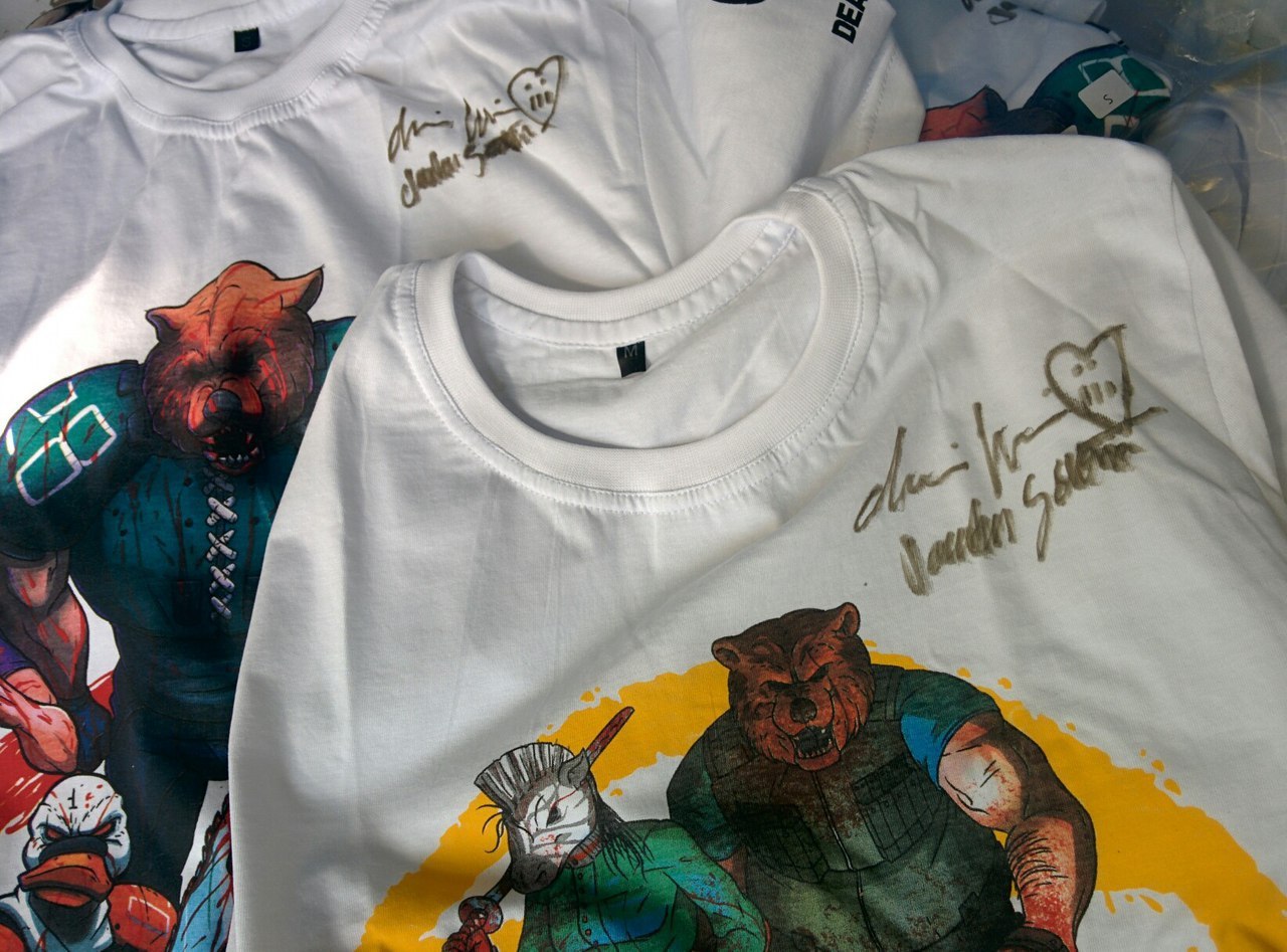 How the creator of Hotline Miami 1, 2 ordered T-shirts from us - My, Dead brush, Hotline miami, Hotline miami 2, Game developers, Clients, Longpost, Celebrities