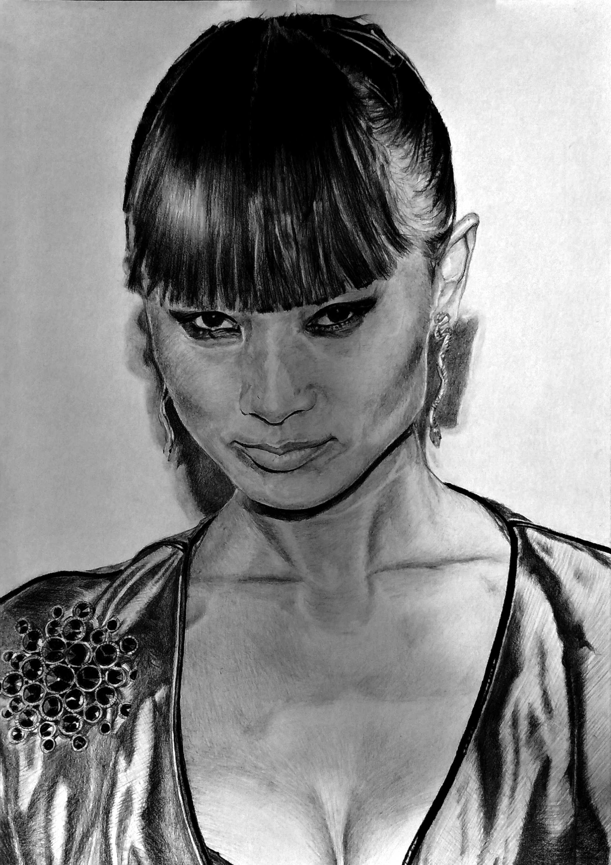 Celebrities - My, Pencil drawing, Graphics, Celebrities, Actors and actresses, Beautiful girl