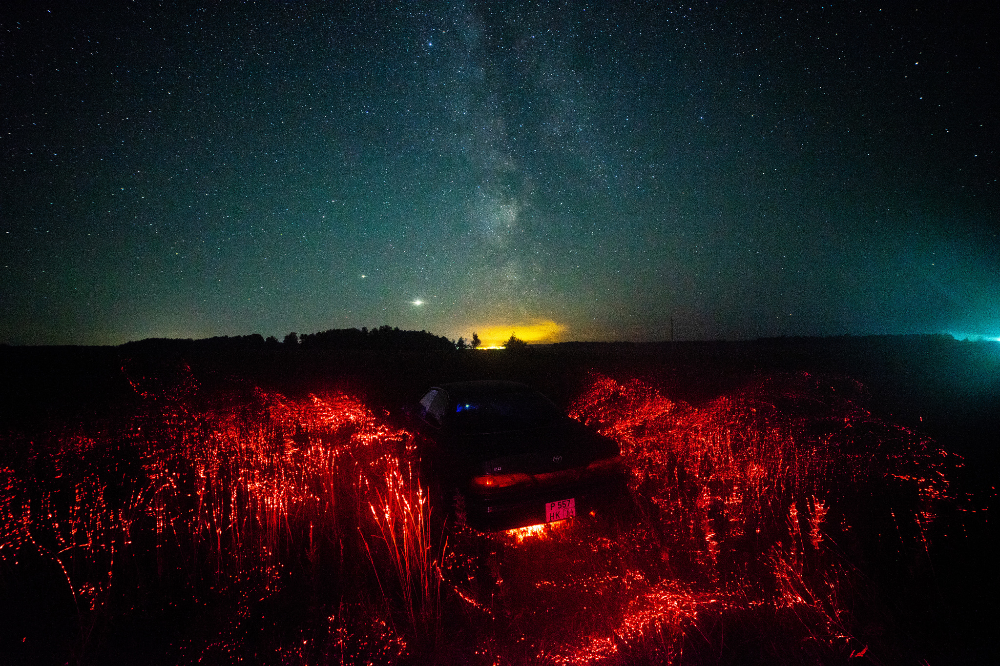 Night sky in August - My, Starry sky, Night, Forest, Milky Way, Space, Astrophoto, Tomsk, Longpost, The photo, Sky, Stars