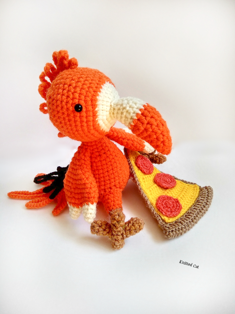 Dodo Pizza - My, Knitting, Crochet, Knitted toys, Amigurumi, Dodo Pizza, Pizza, Symbols and symbols, Needlework, Needlework without process, Handmade, With your own hands, Yarn, Toys, Creation, Soft toy, Hook, Longpost