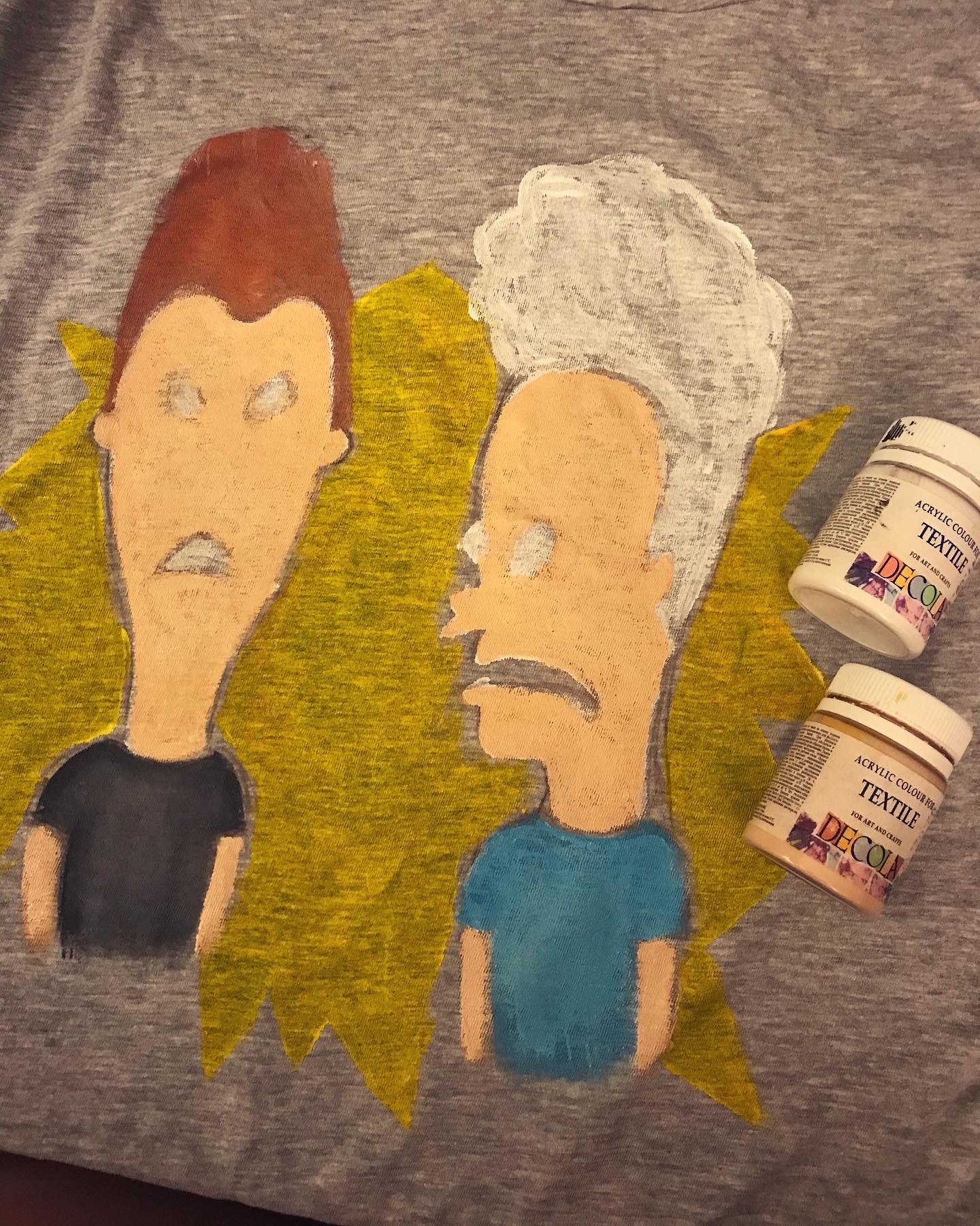 Beavis and Butt-head. I drew myself the most beautiful T-shirt - My, Beavis and Butt-head, Painting on fabric, T-shirt, Artist, Longpost