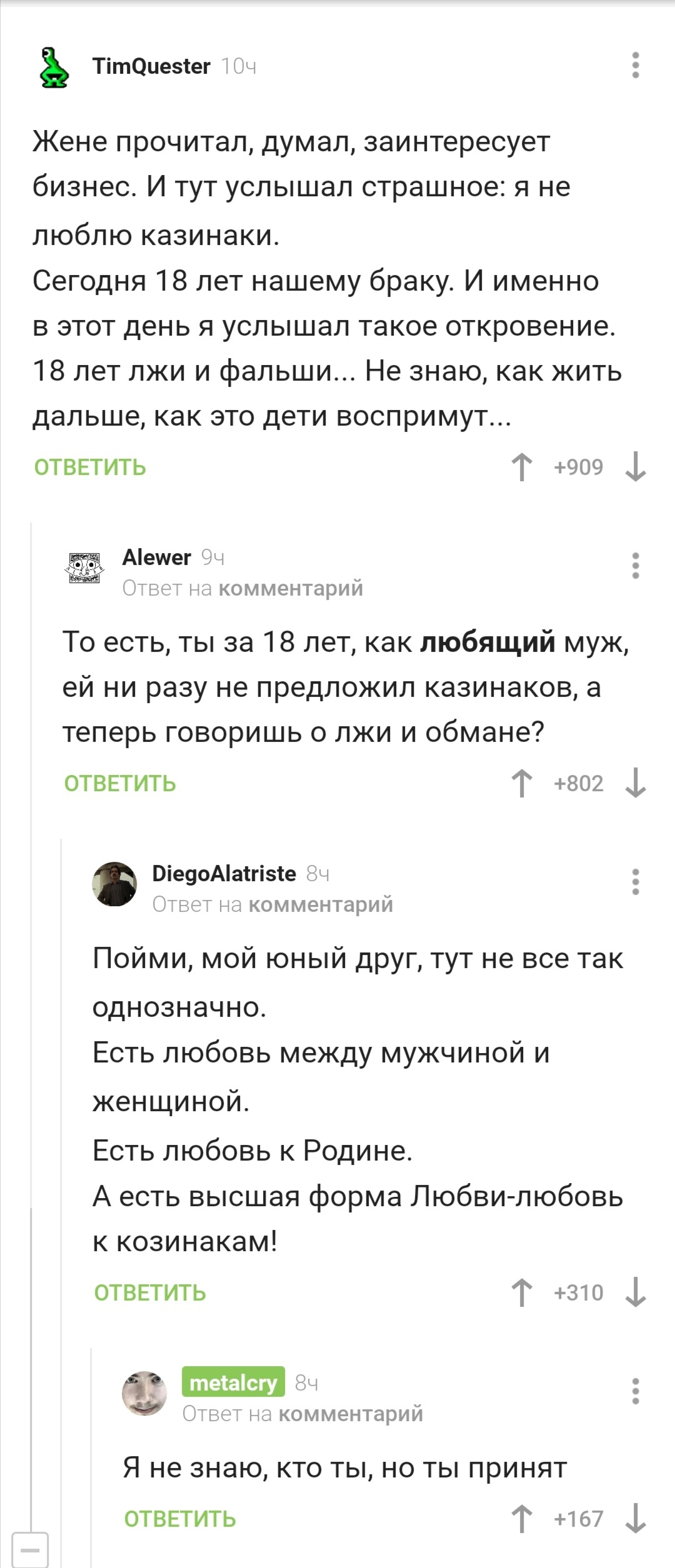 Орден любителей казинаков - Скриншот, Комментарии на Пикабу, Орден, Пикабу, Еда, Длиннопост