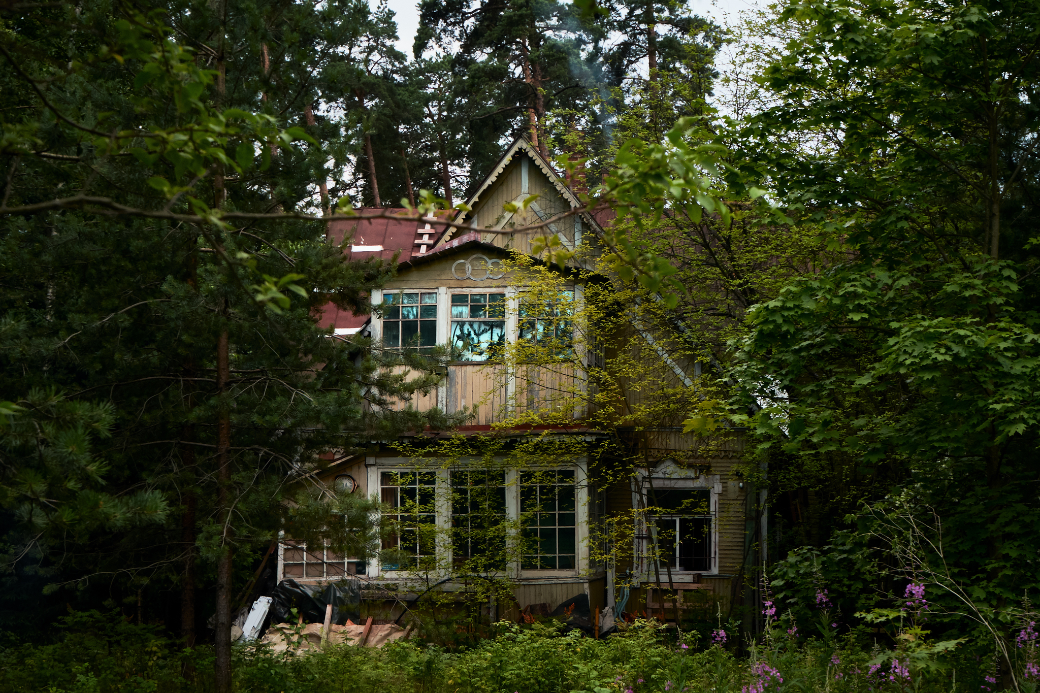 Аутентичные домики в сельской местности Ленинградской области - Моё, Фотография, Село, Россия, Деревянный дом, Деревня, Архитектура, Длиннопост