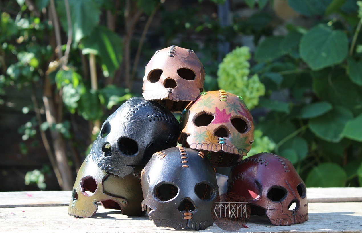 Leather skulls - My, Leather, Leather products, With your own hands, Needlework without process, Scull, Handmade, Needlework