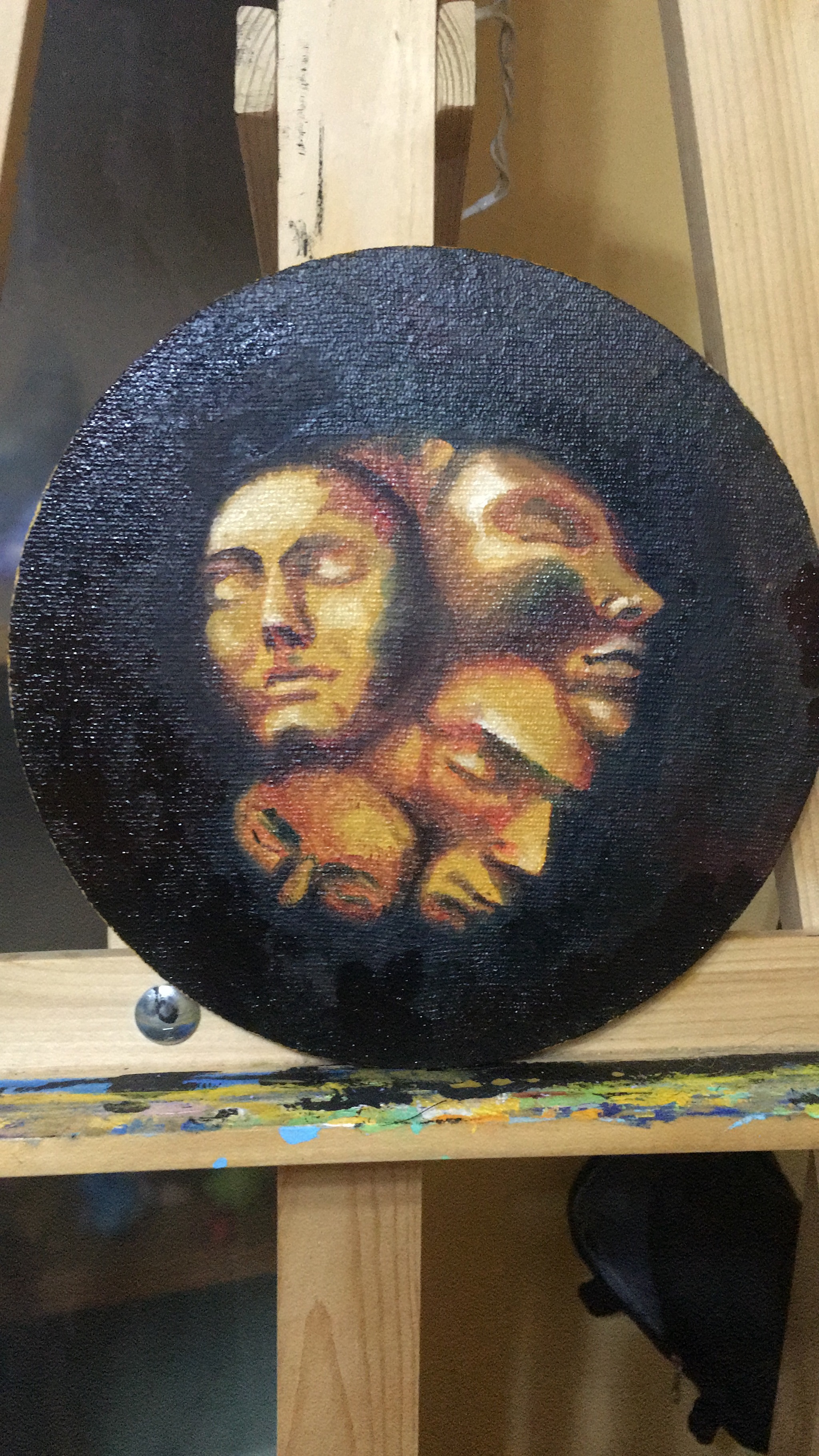 I drew fanart - My, Art, Path of exile, Oil painting, Artist, Round canvas, Longpost