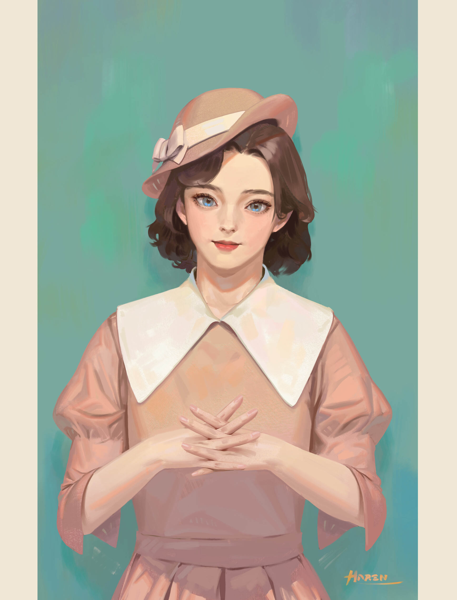 Stylish Korean ladies - Art, Koreans, Girls, Style, Hat, Retro, Haren, Longpost