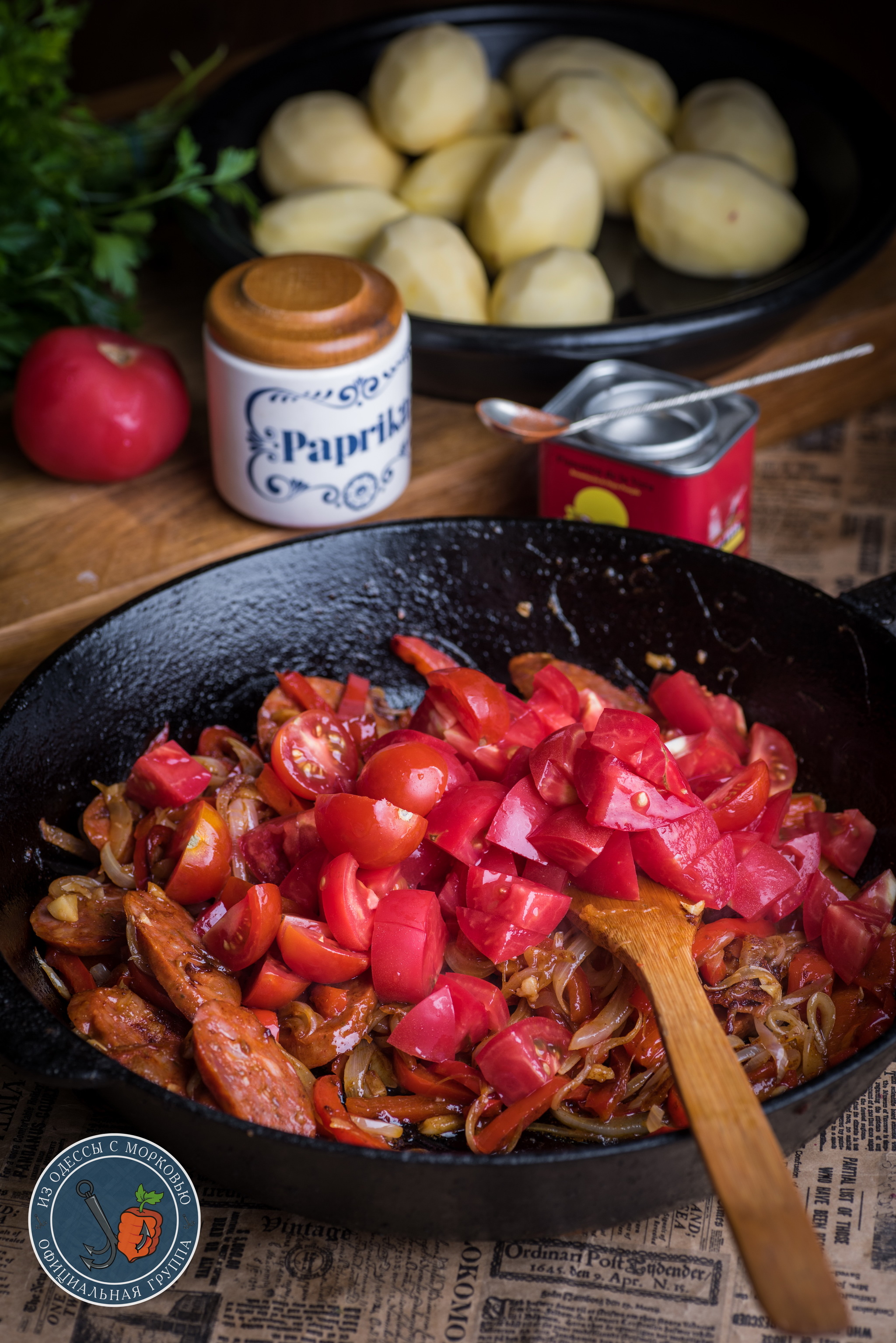 Homemade chorizo ??and potato stew, Spanish style - My, From Odessa with carrots, Cooking, Food, Recipe, Longpost, The photo