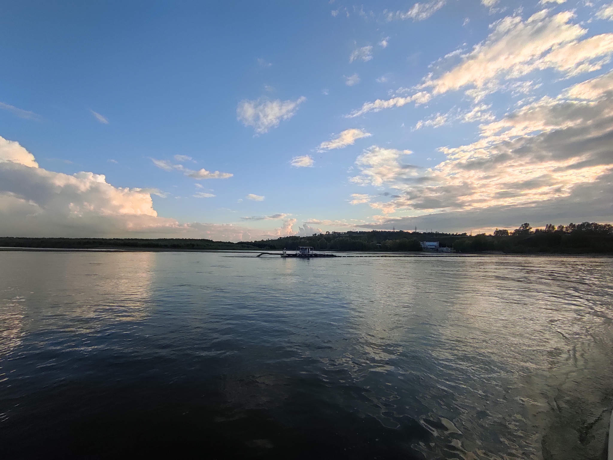 Evening on the waters of the Ob - My, Mobile photography, Landscape, Sunset, Ob, Barnaul, Longpost