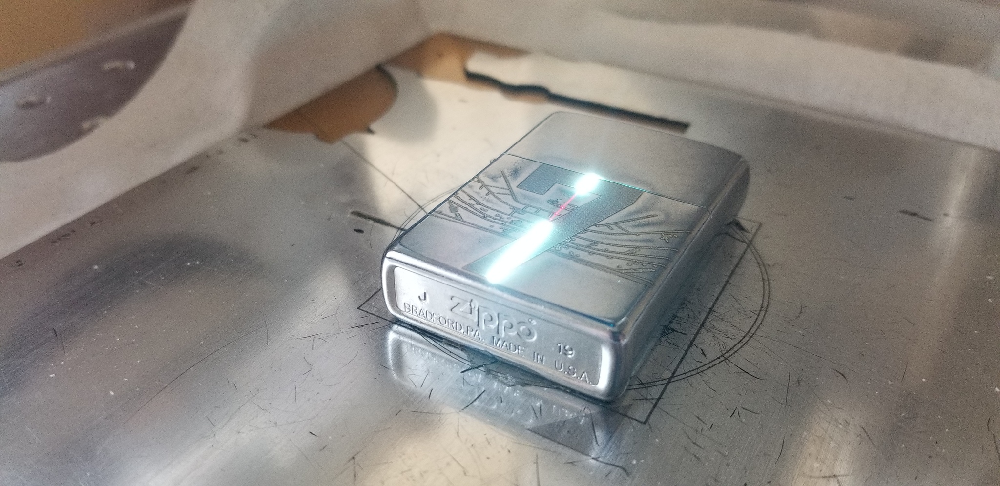 Multi-tone engraving on a lighter according to an individual project - My, Friday tag is mine, With your own hands, Factory, Longpost