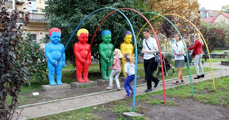 Rainbow of childhood - Humor, It seemed, Design, Longpost, Playground