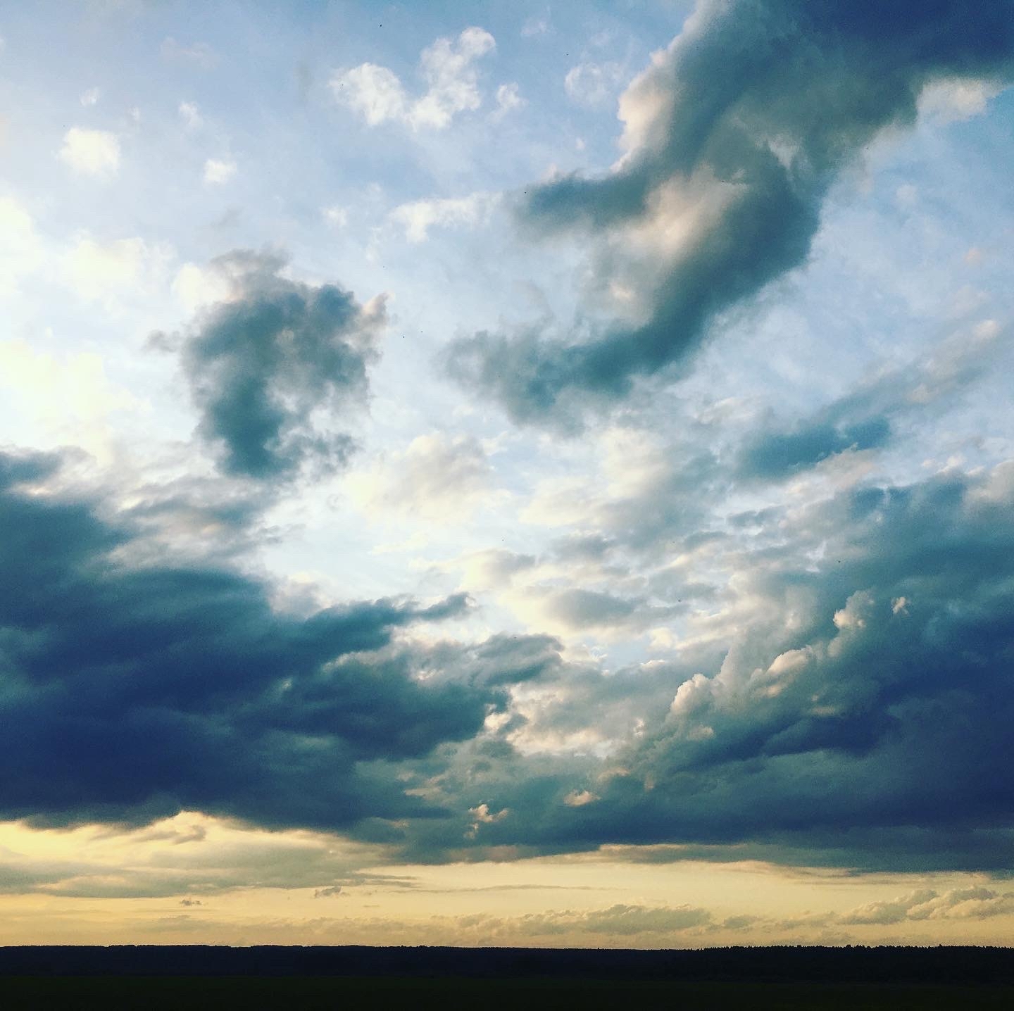 Grass and sky - Sky, Grass, Sunset, Autumn, The photo, September 1, Longpost