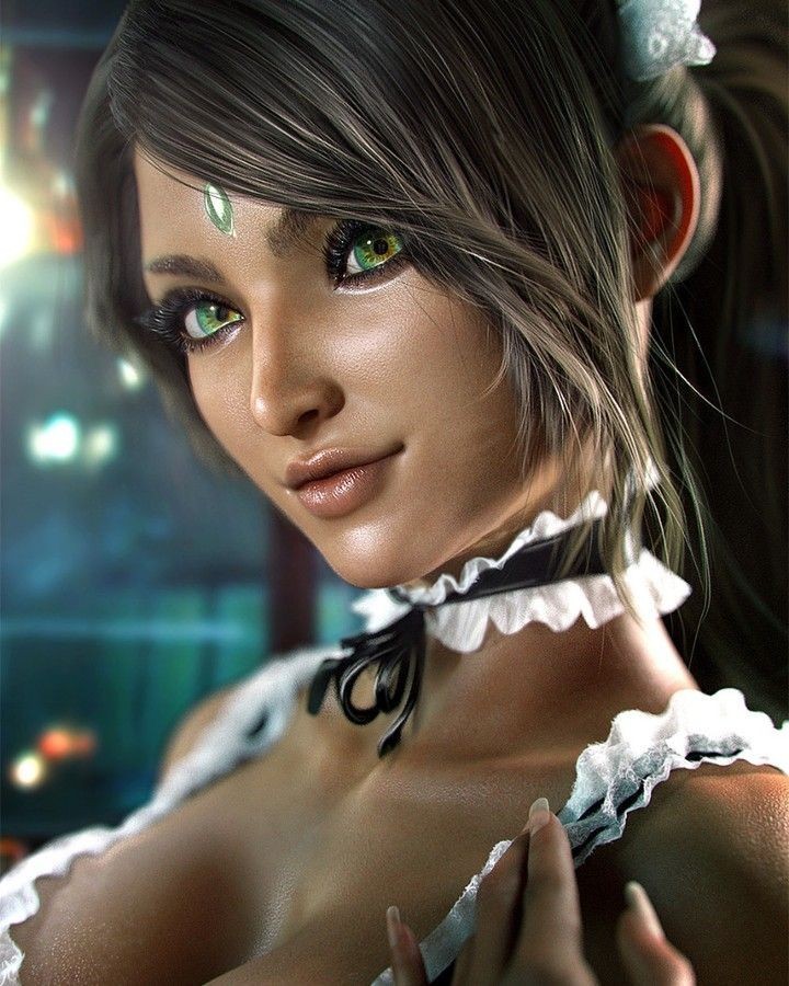 League of LegendsАрт - Sevenbees, Nidalee, Арт, Девушки, League of Legends, 3D