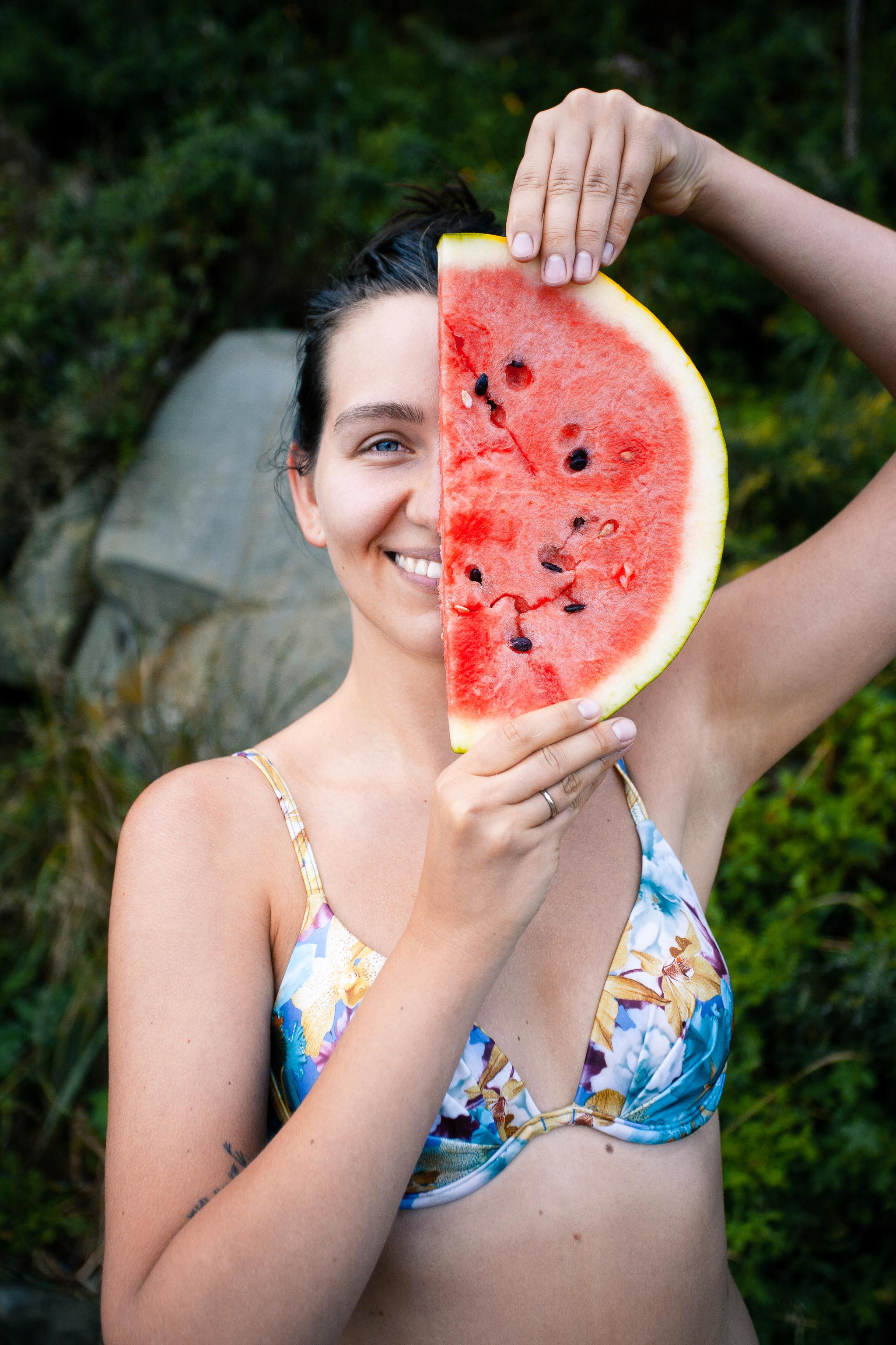 Maria and the watermelon - My, Beautiful girl, The photo, Watermelon, Longpost